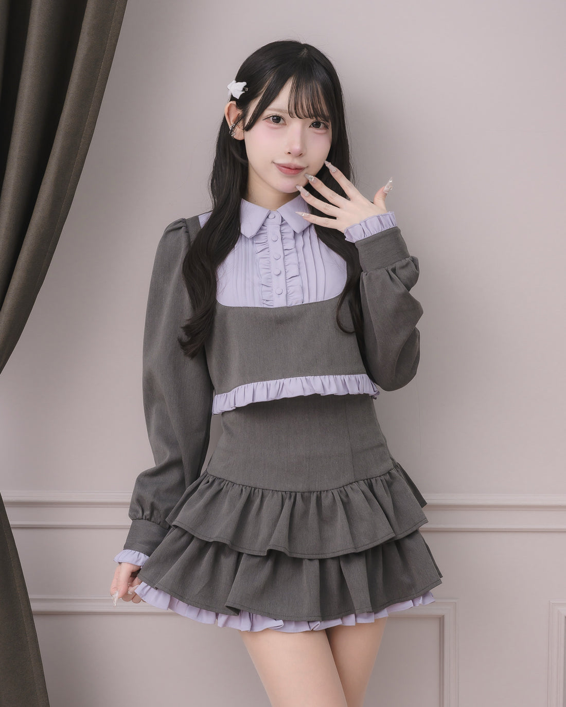 モデル身長:152cm/着用カラー:チャコール