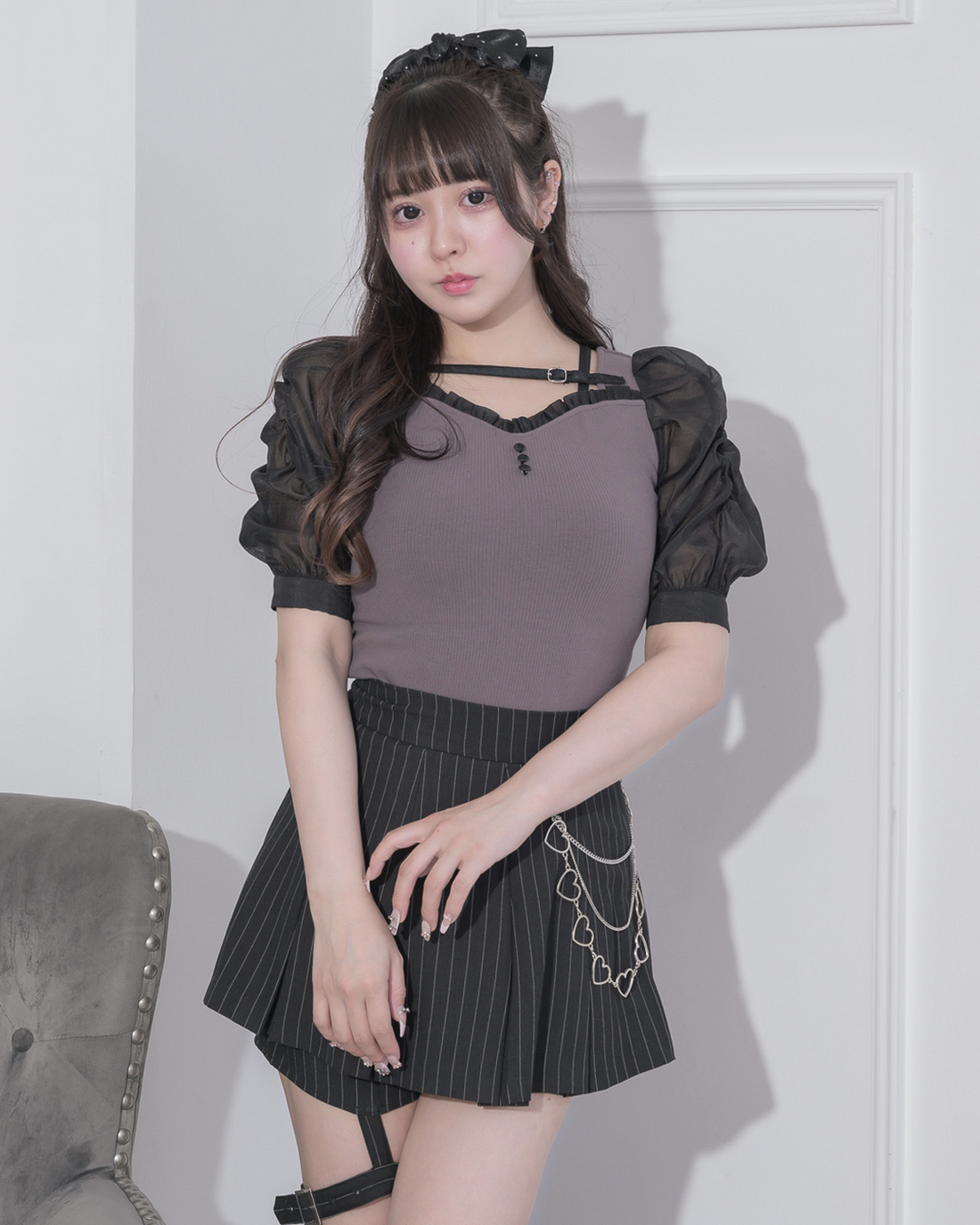 モデル身長:157cm/着用カラー:チャコール