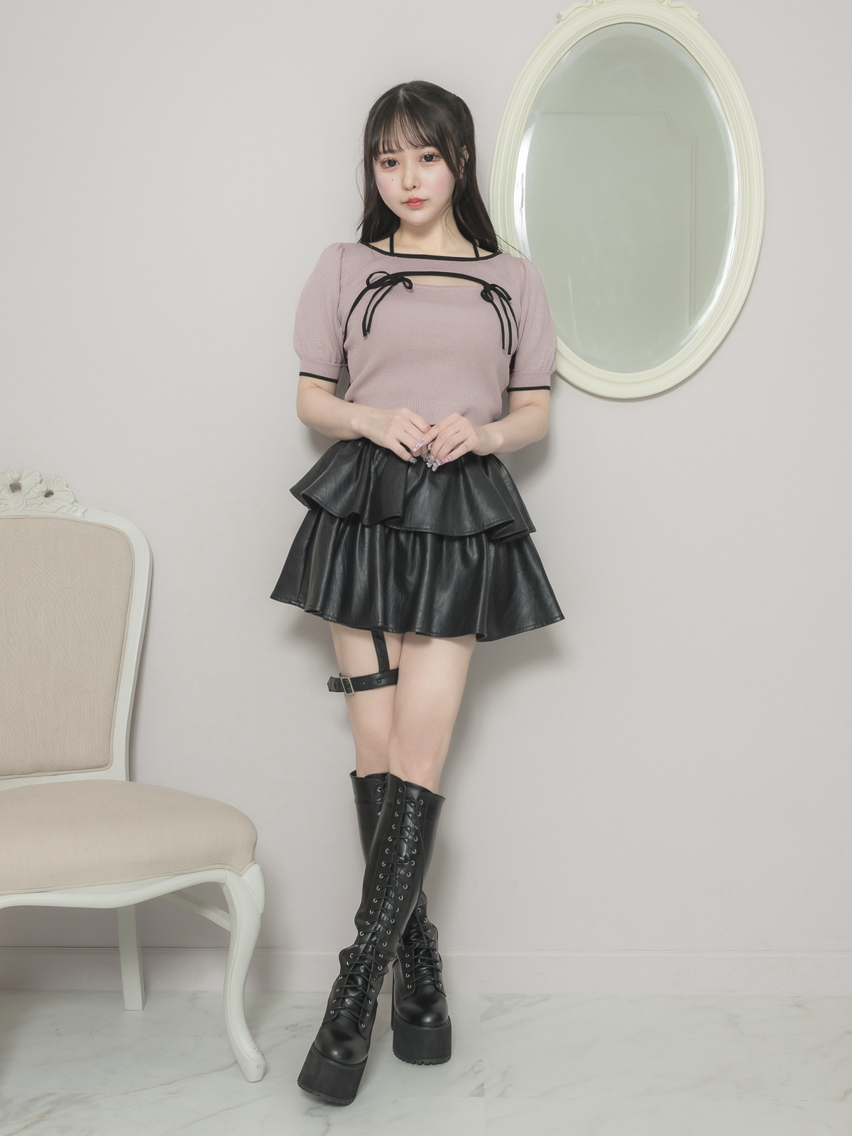 モデル身長:157cm/着用カラー:ピンク