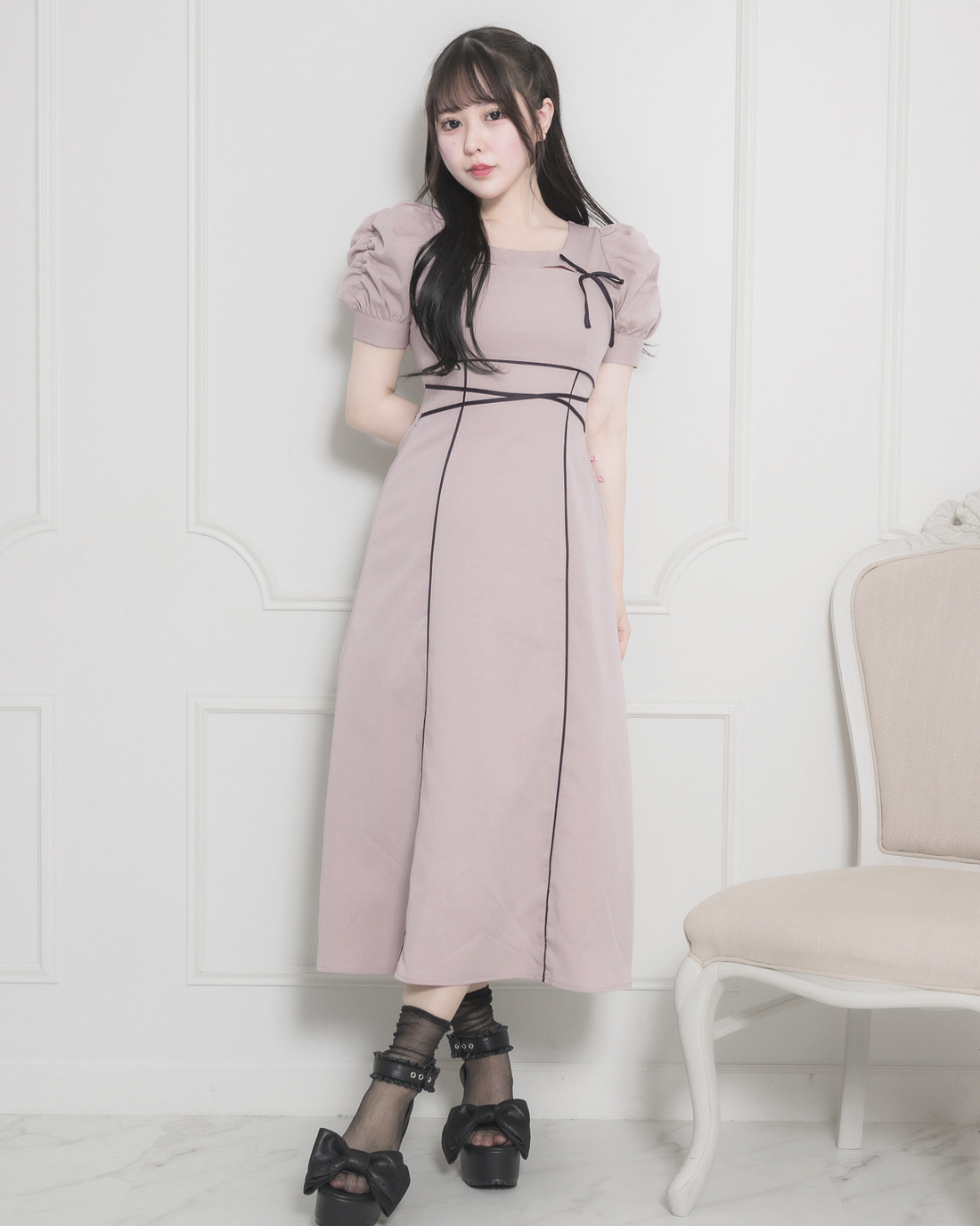 モデル身長:157cm/着用カラー:ピンクベージュ