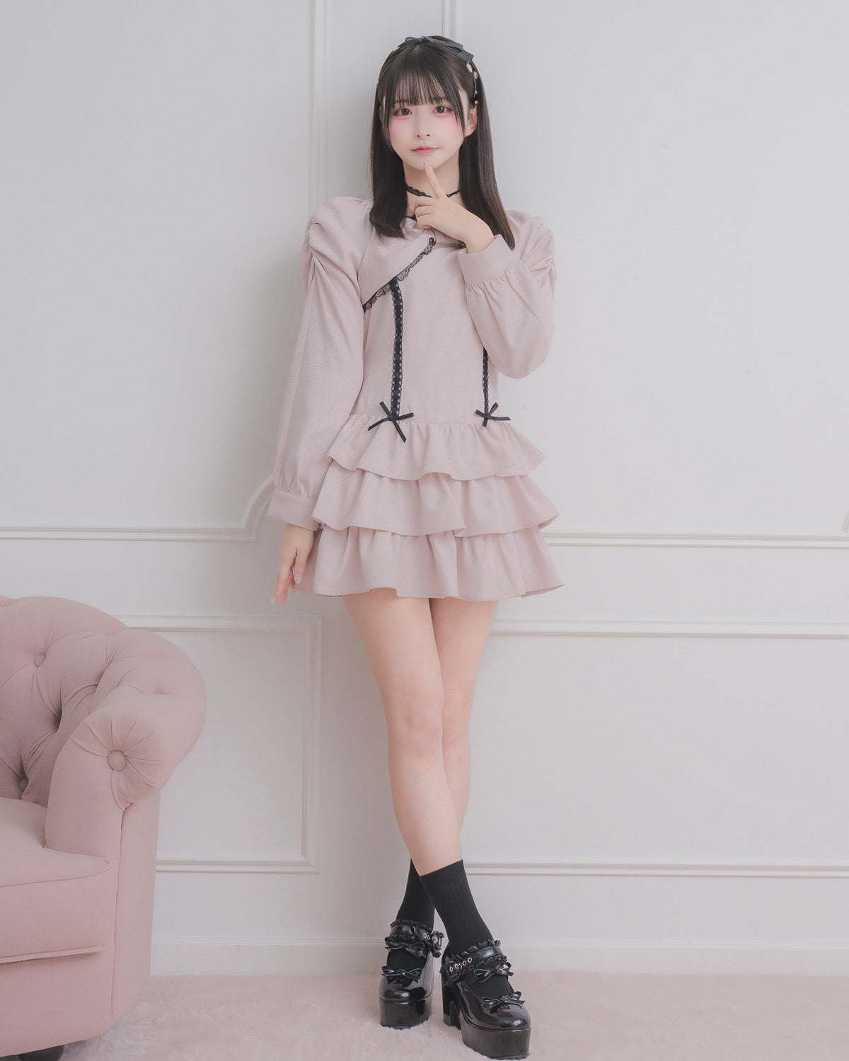 モデル身長:158cm/着用カラー : ピンク