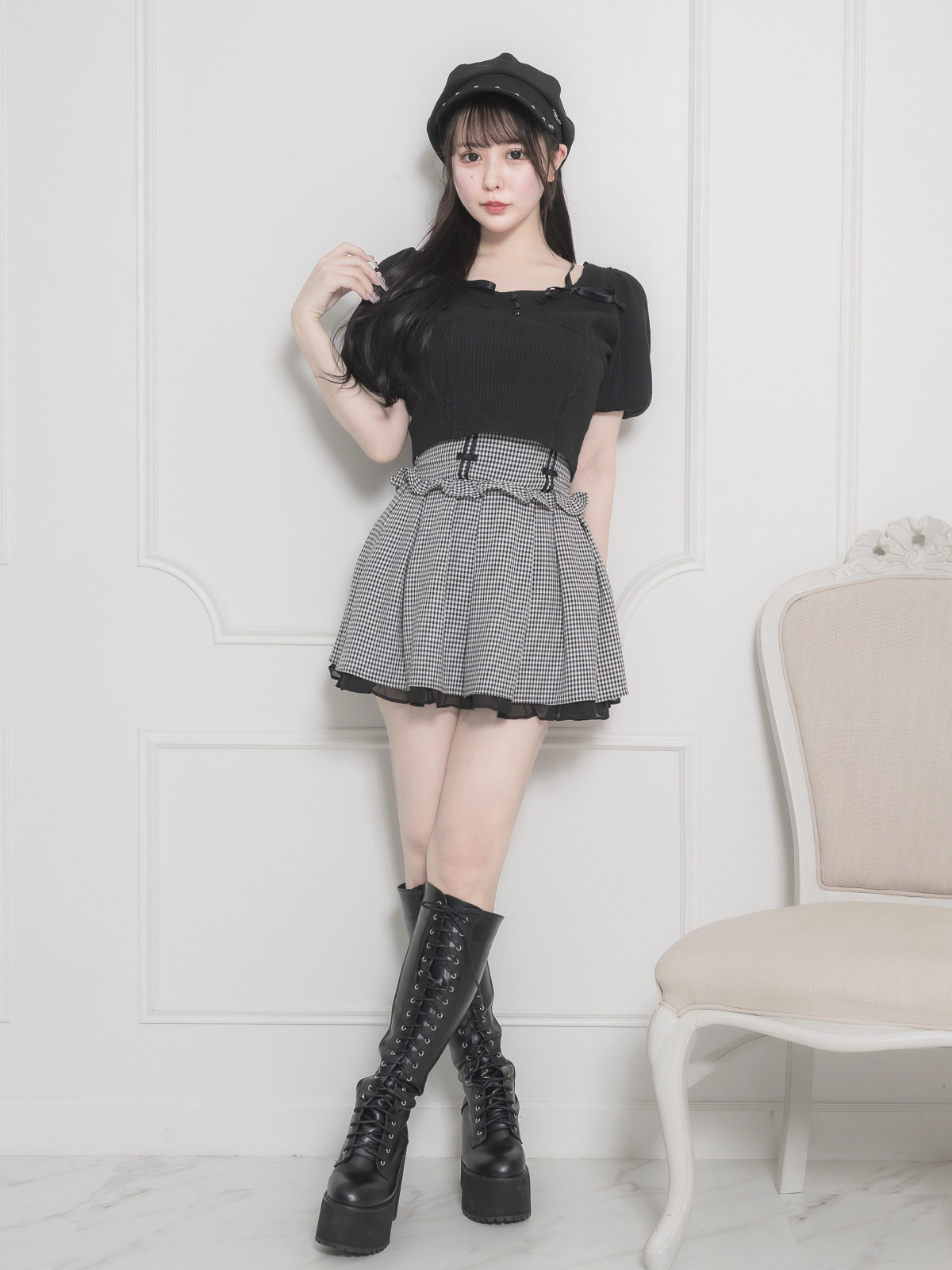 モデル身長:157cm/着用カラー:ブラック