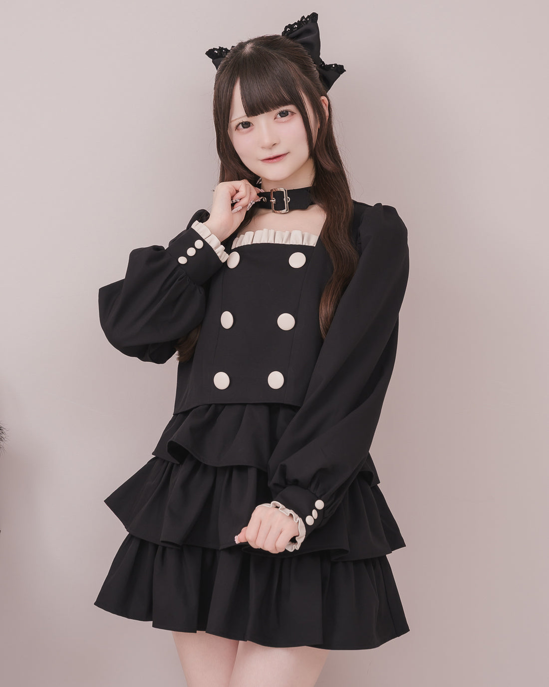 モデル身長:155cm/着用カラー:ブラック