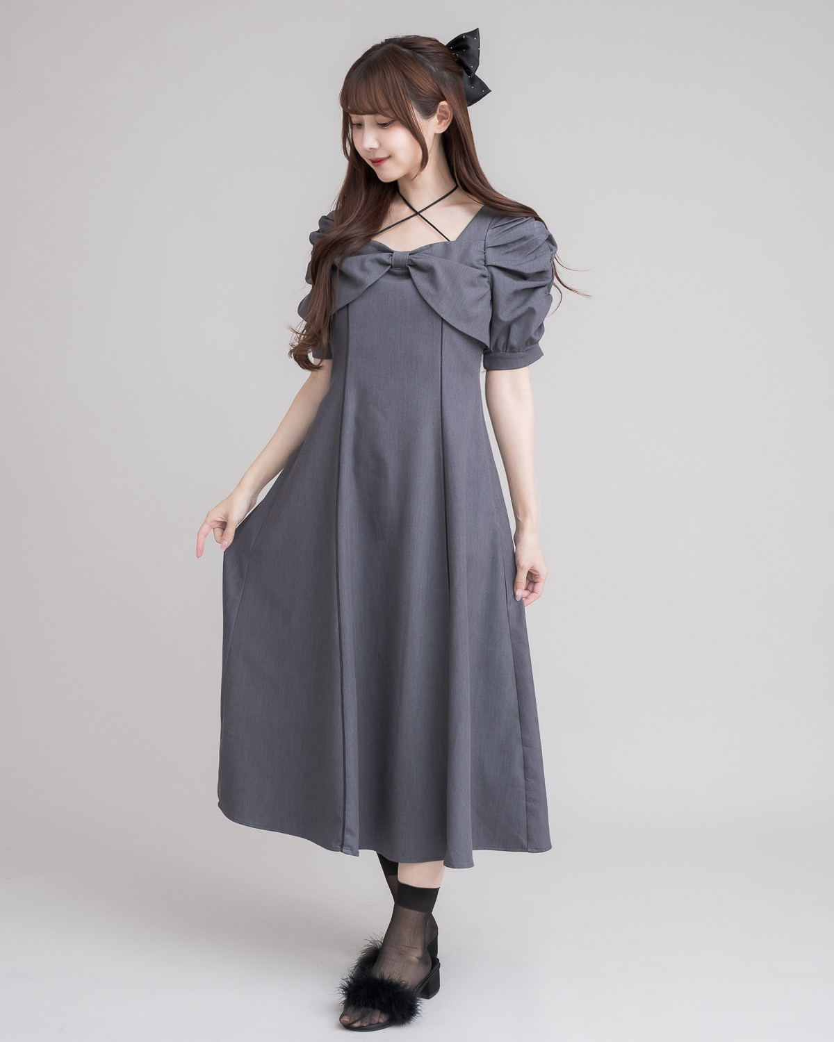 モデル身長:159cm/着用カラー:チャコール