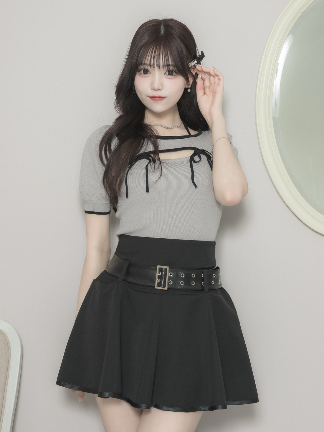 モデル身長:163cm/着用カラー:ブラック