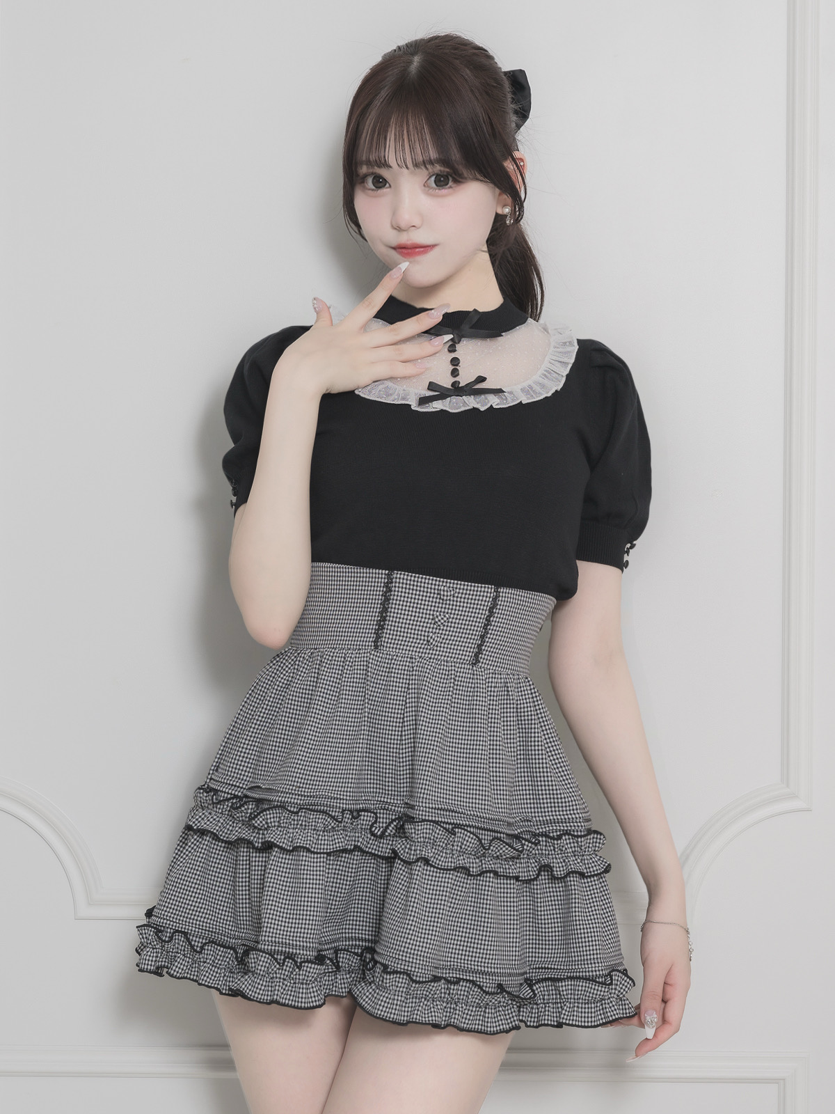 モデル身長:163cm/着用カラー:ブラック