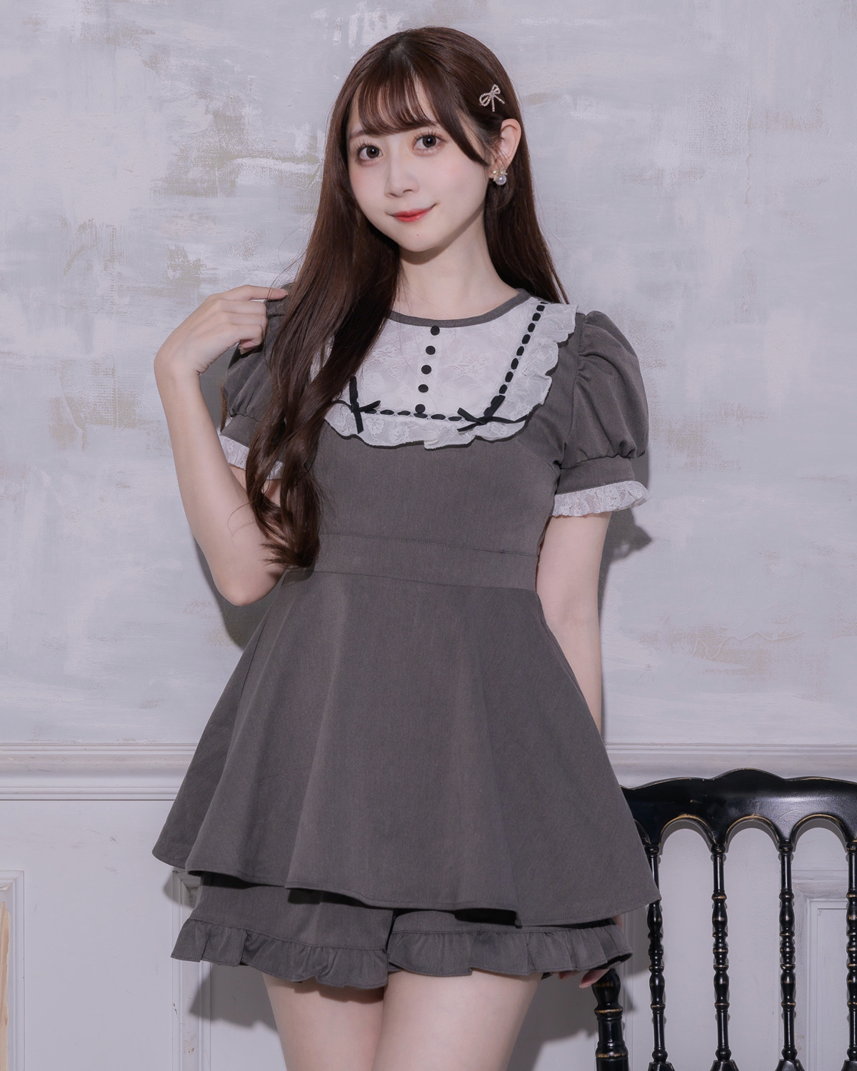 モデル身長:159cm/着用カラー:チャコール
