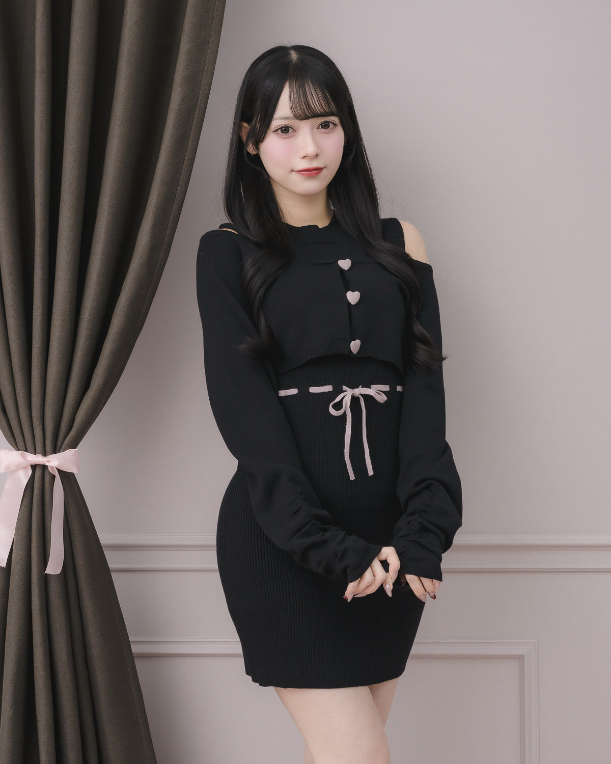 モデル身長:155cm/着用カラー:ブラック