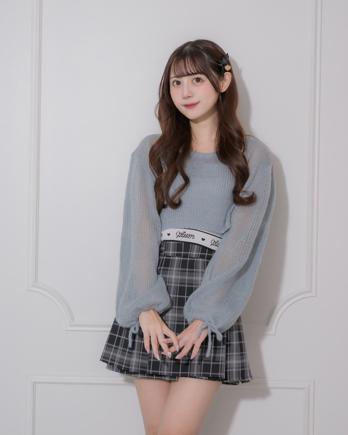 モデル身長:158cm/着用カラー:ブルー