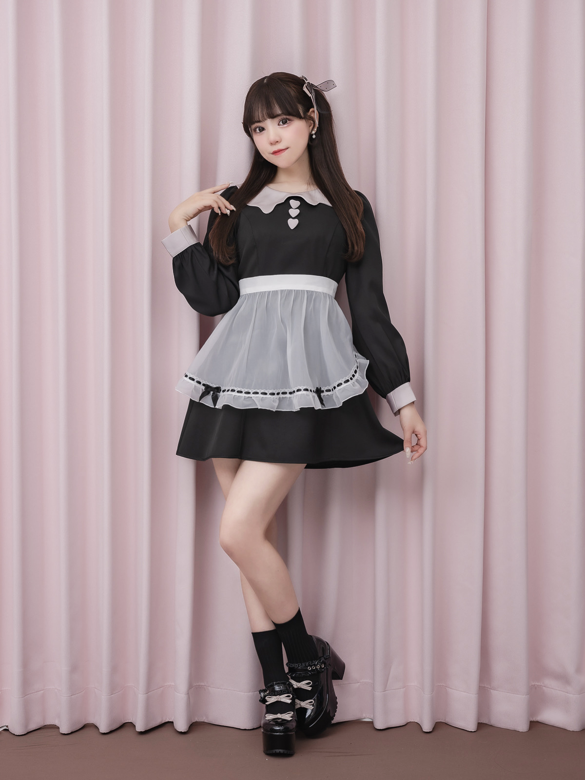 モデル身長:163cm/着用カラー:ブラック