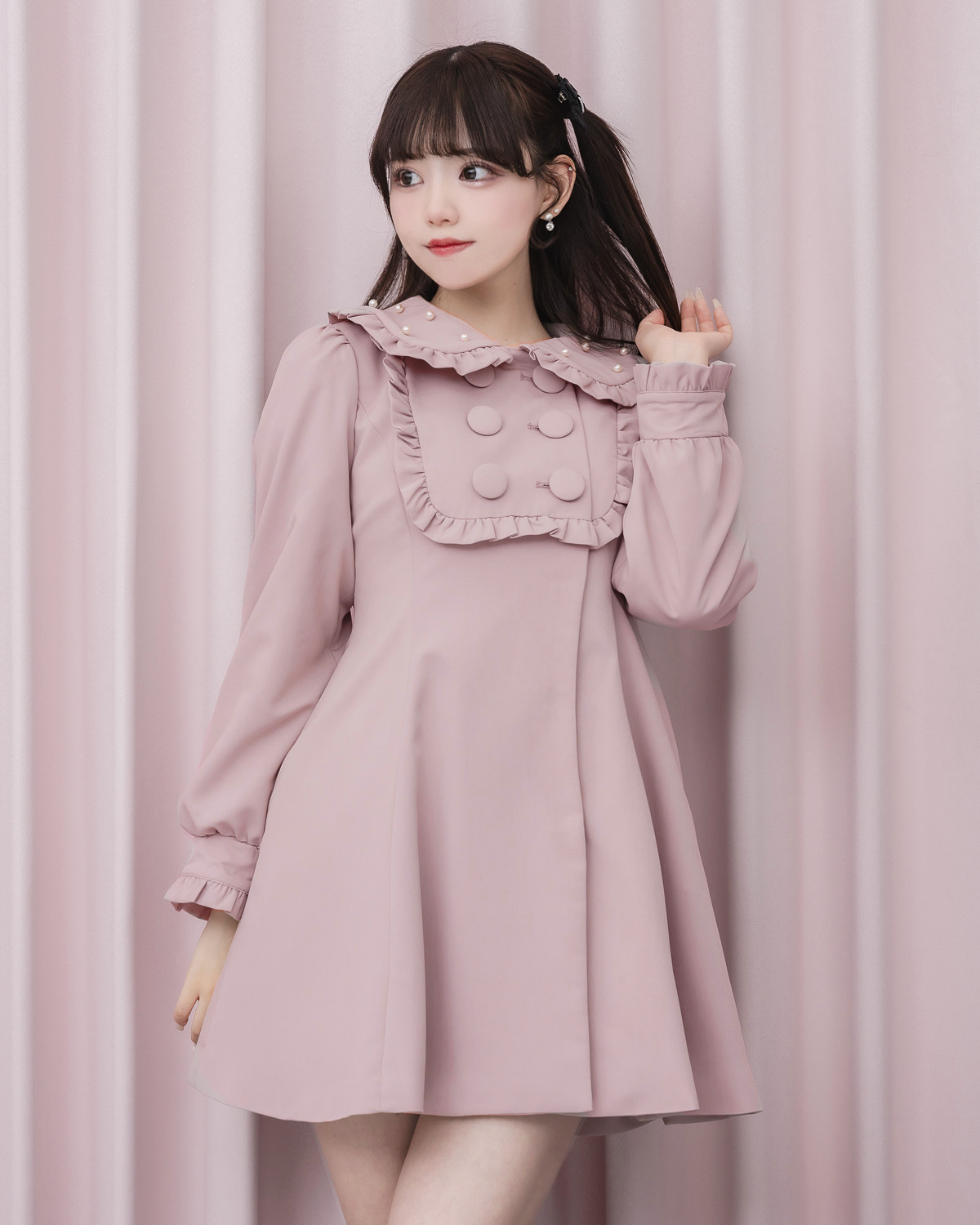 モデル身長:163cm/着用カラー:ピンク