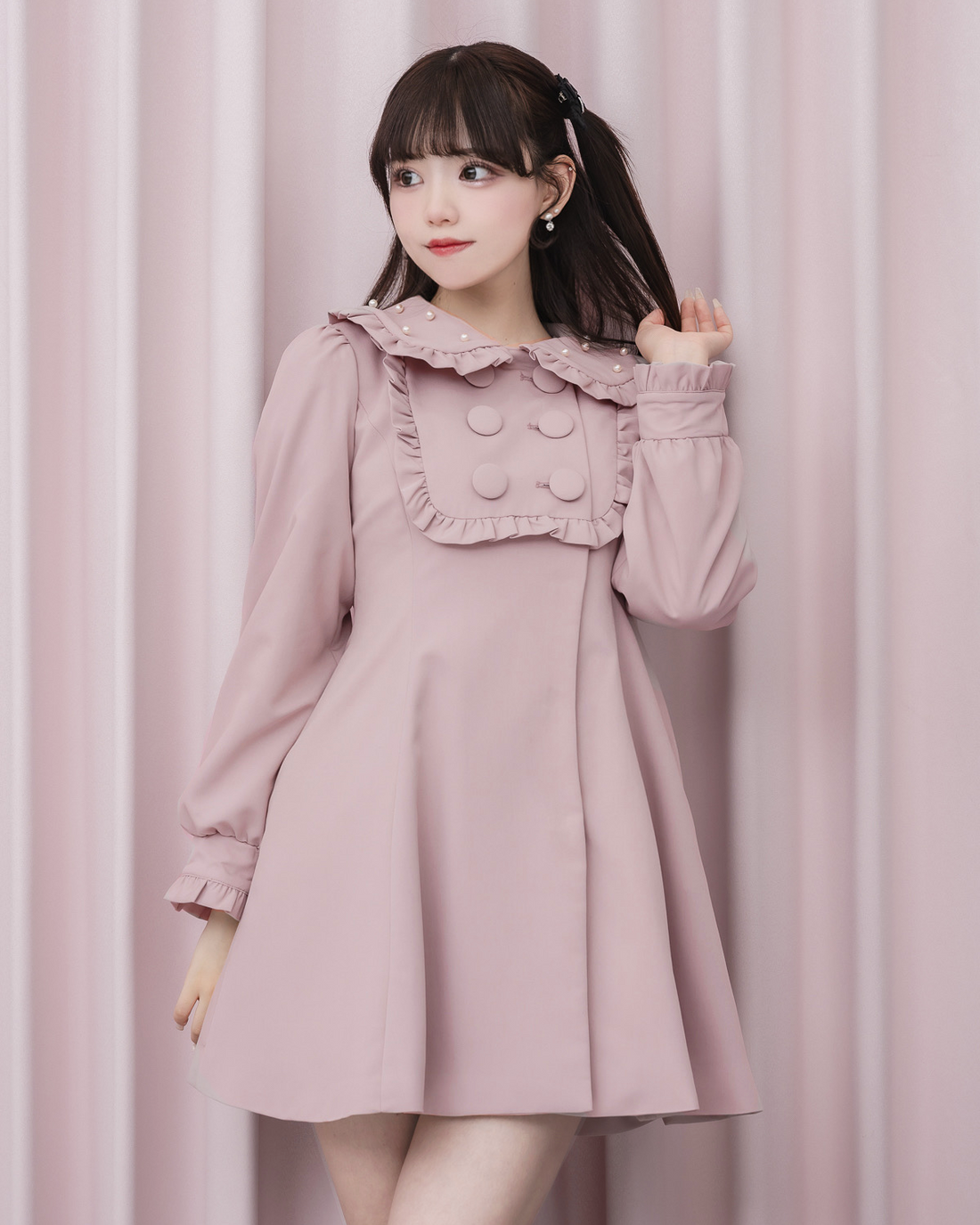 モデル身長:163cm/着用カラー:ピンク