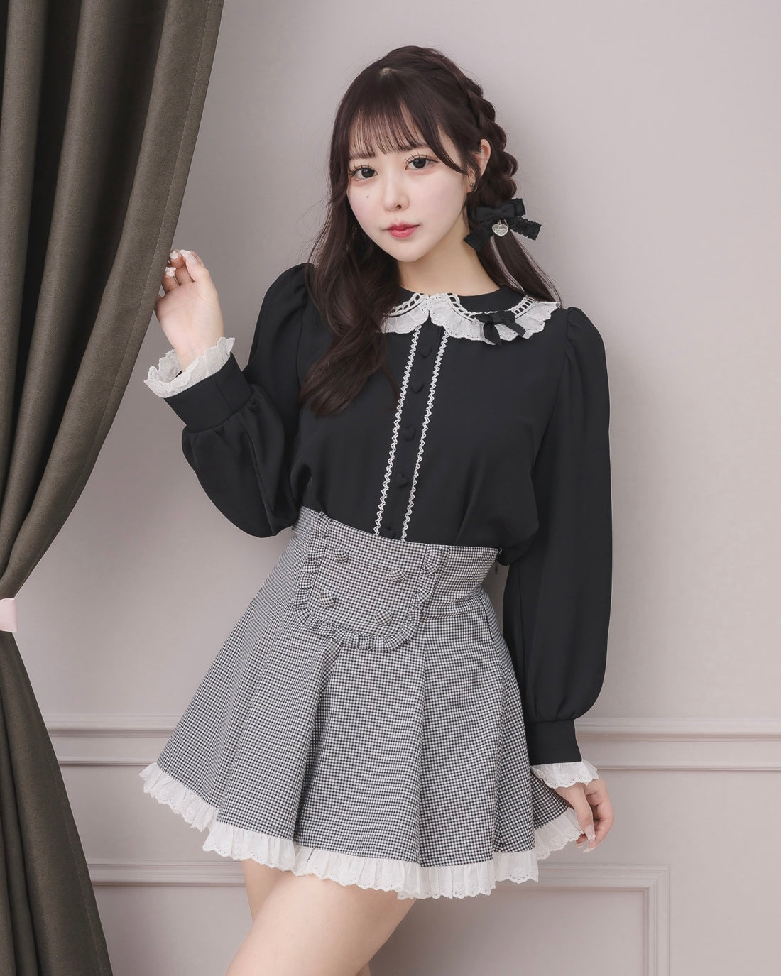 モデル身長:157cm/着用カラー:ブラック