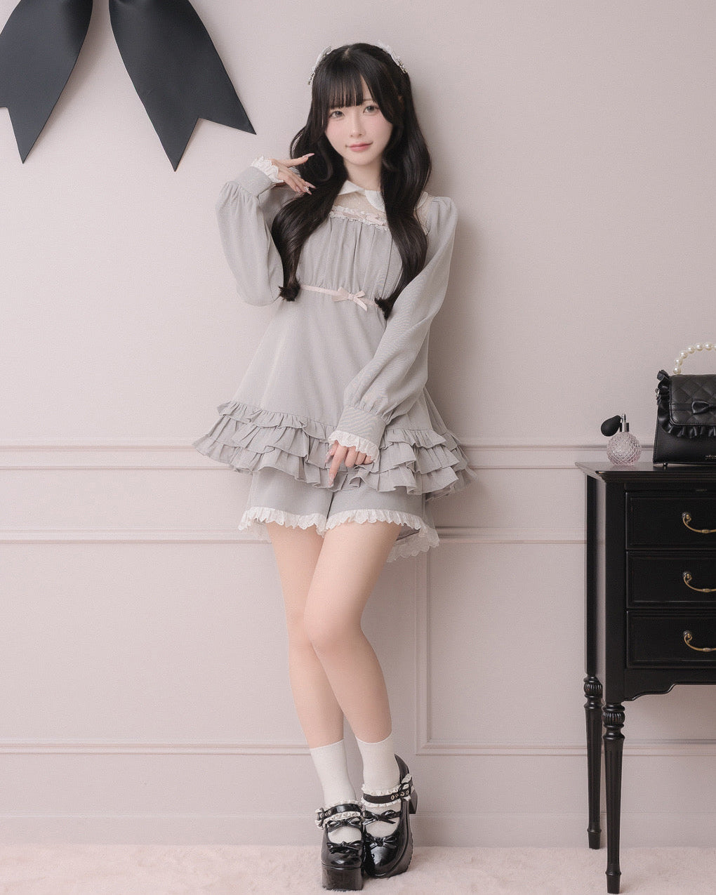 モデル身長:157cm/着用カラー:グレー