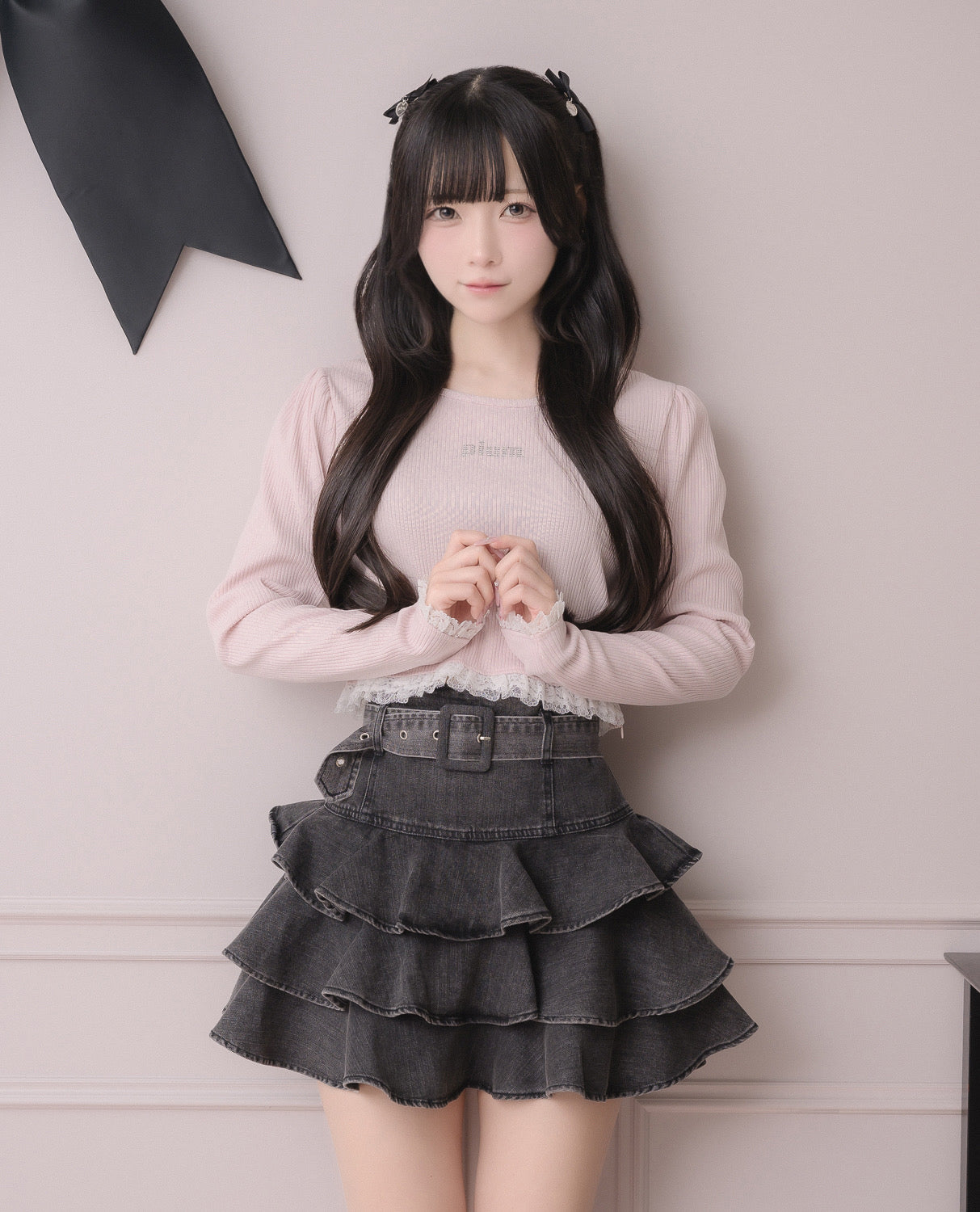 モデル身長:157cm/着用カラー:ブラック