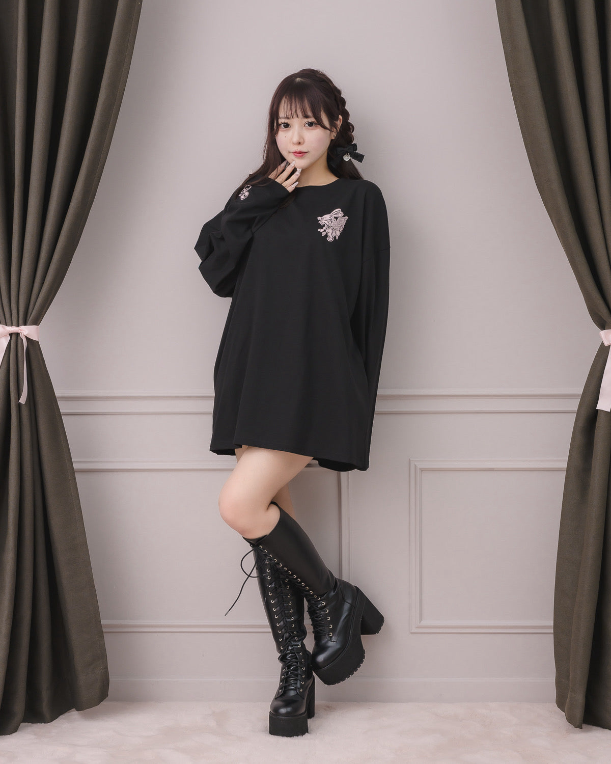 モデル身長:157cm/着用カラー:ブラック