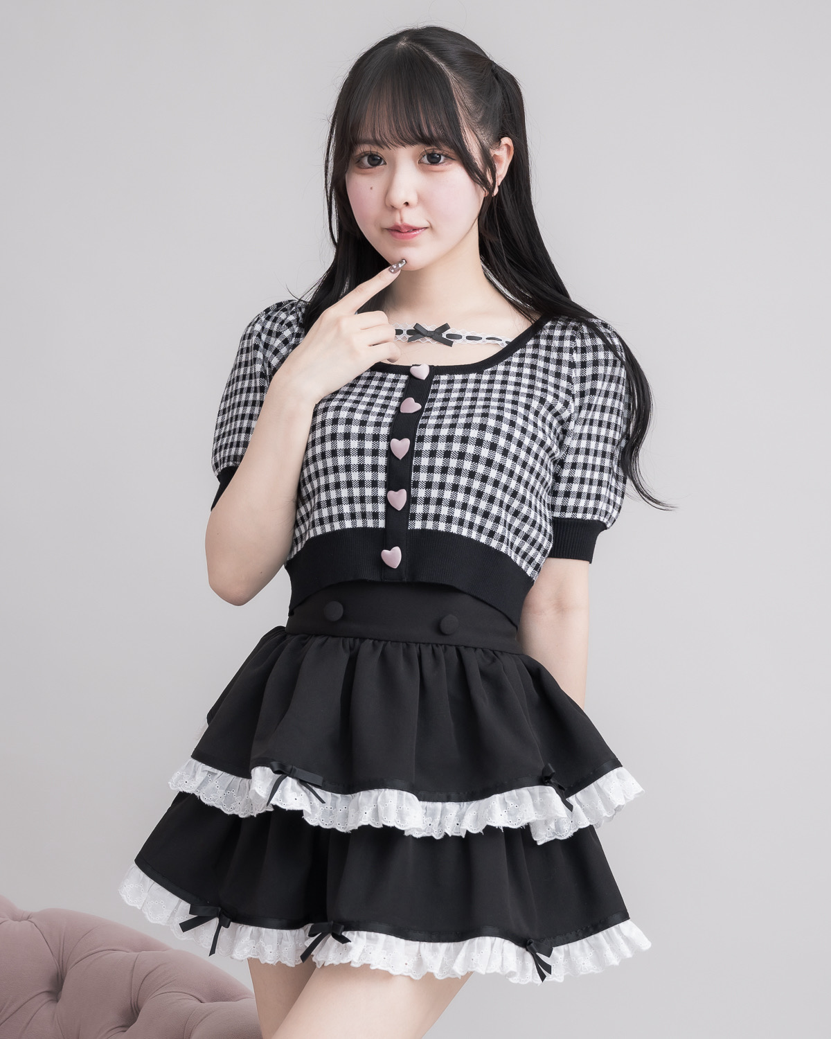 モデル身長:157cm/着用カラー:ブラック