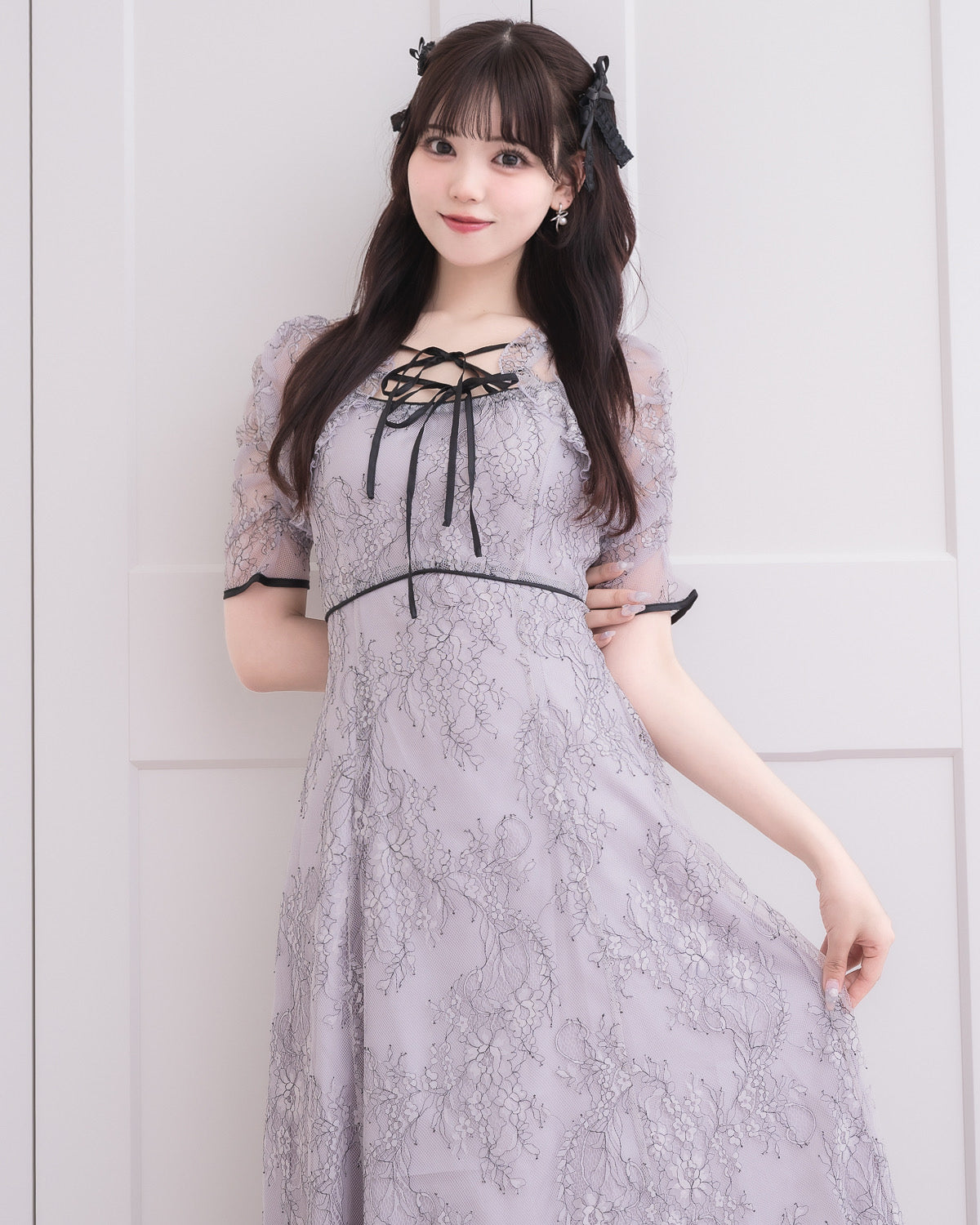 モデル身長:163cm/着用カラー:ブルーグレー