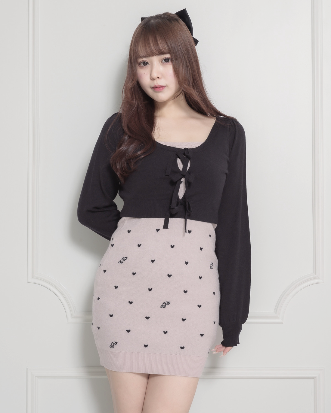 モデル身長:159cm/着用カラー:ピンク×ブラック