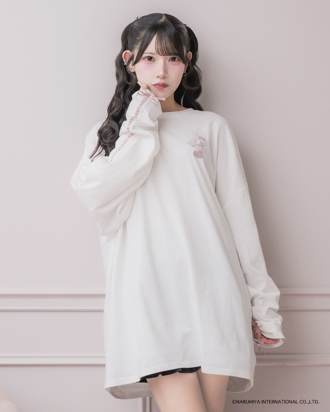 モデル身長:152cm/着用カラー:ホワイト