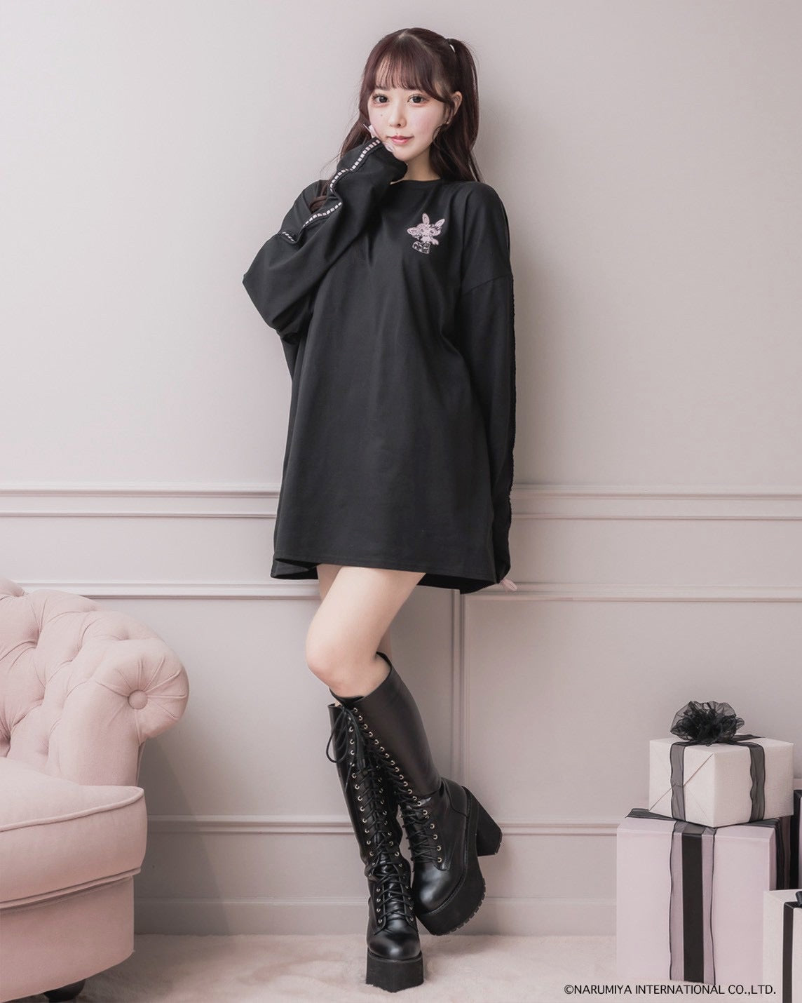 モデル身長:157cm/着用カラー:ブラック