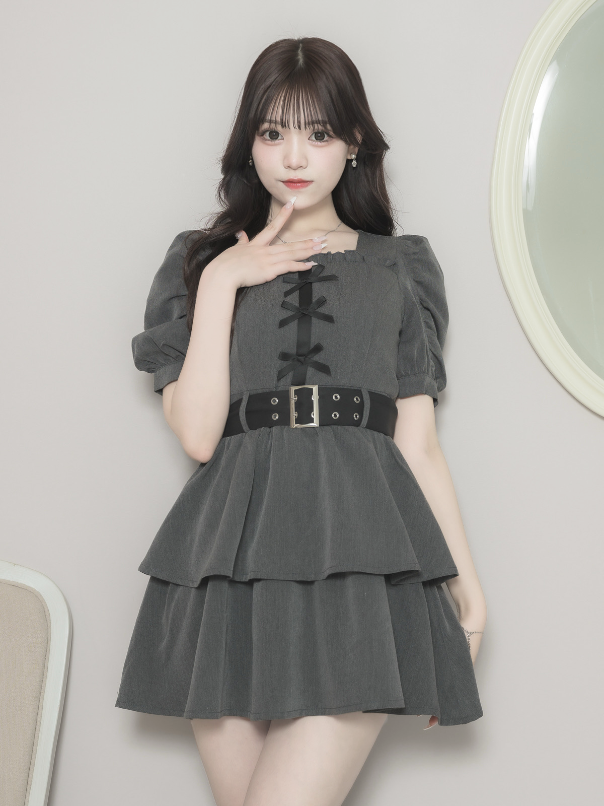 モデル身長:163cm/着用カラー:チャコール