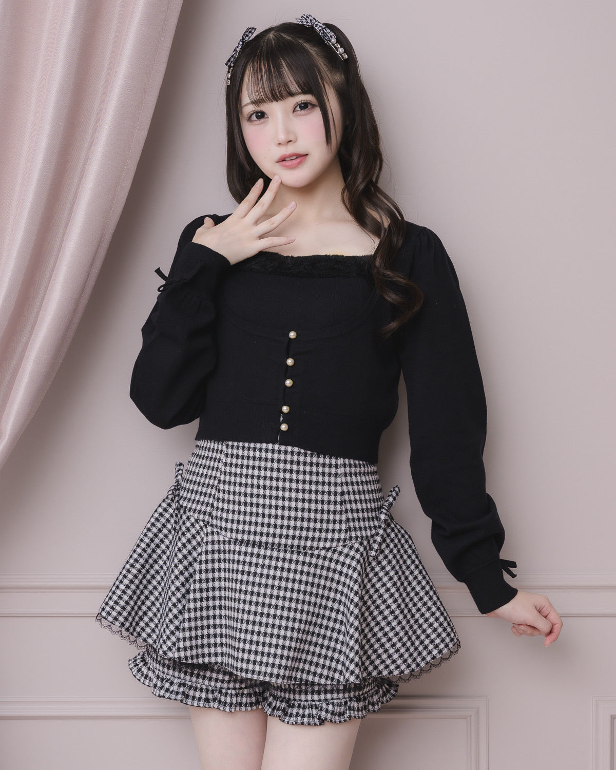 モデル身長:158cm/着用カラー:ブラック