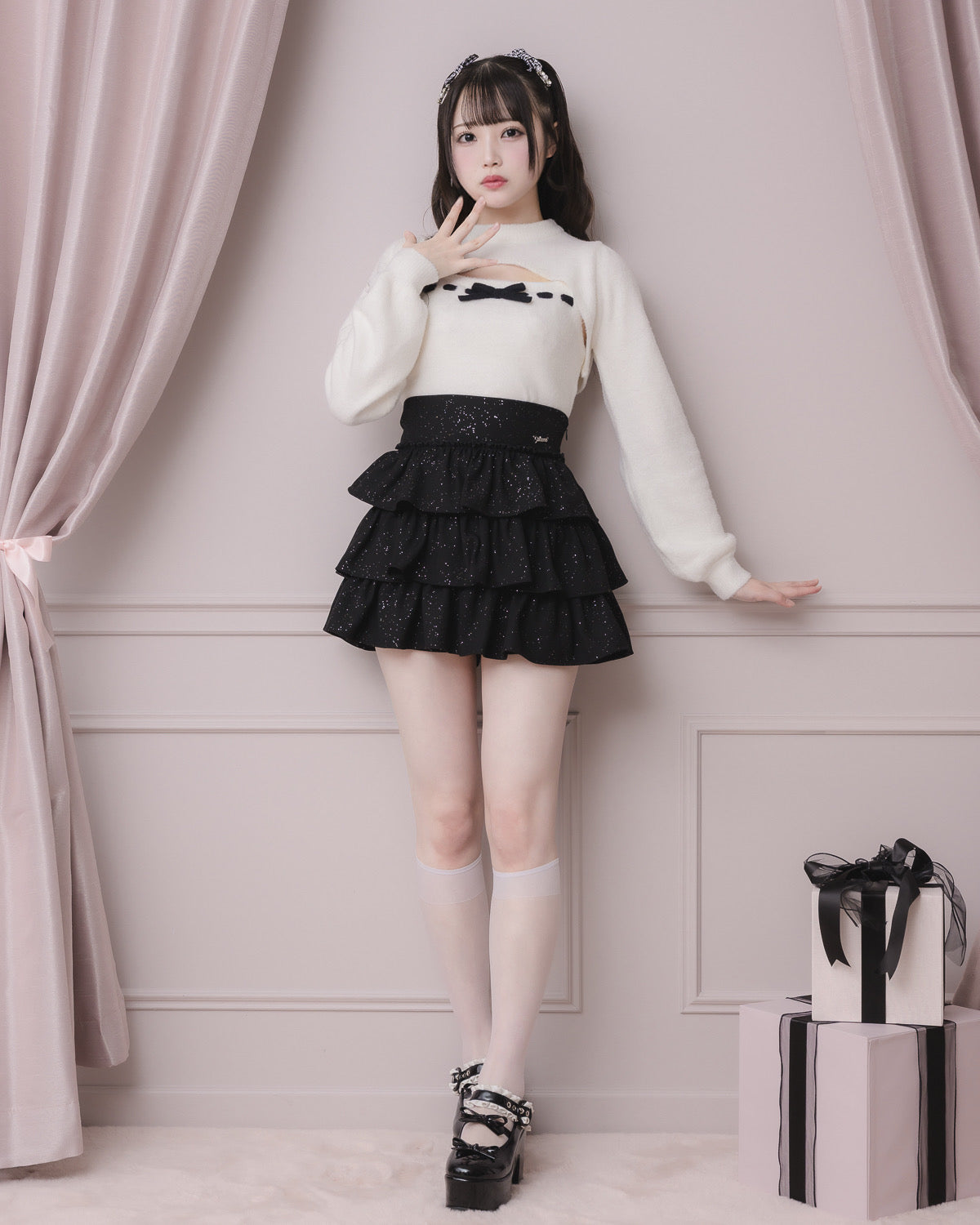 モデル身長:158cm/着用カラー:ホワイト