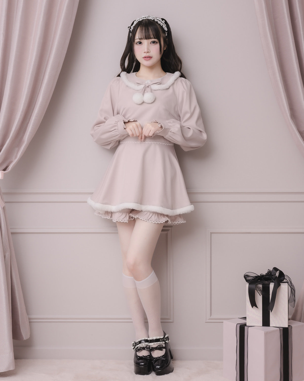 モデル身長:158cm/着用カラー:ピンク