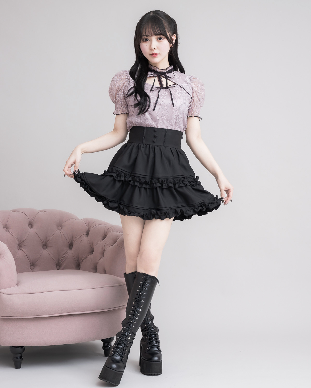 モデル身長:157cm/着用カラー:ブラック