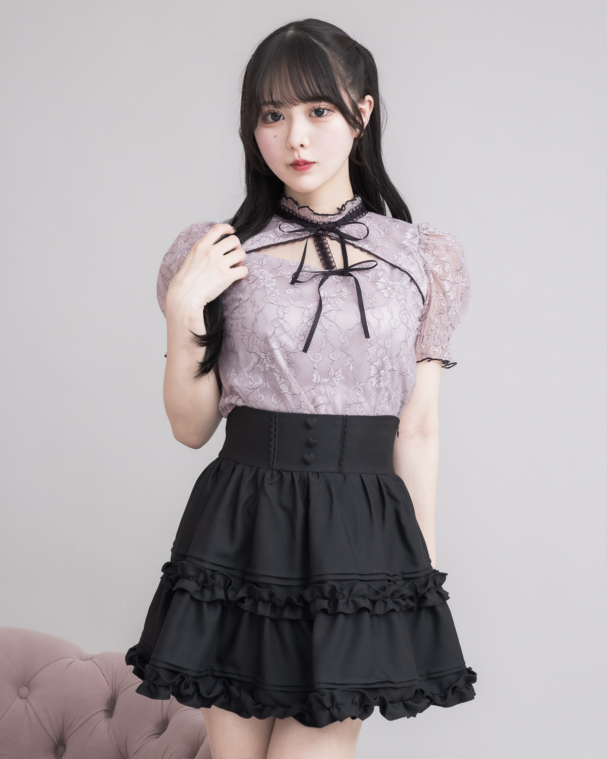 モデル身長:157cm/着用カラー:ブラック