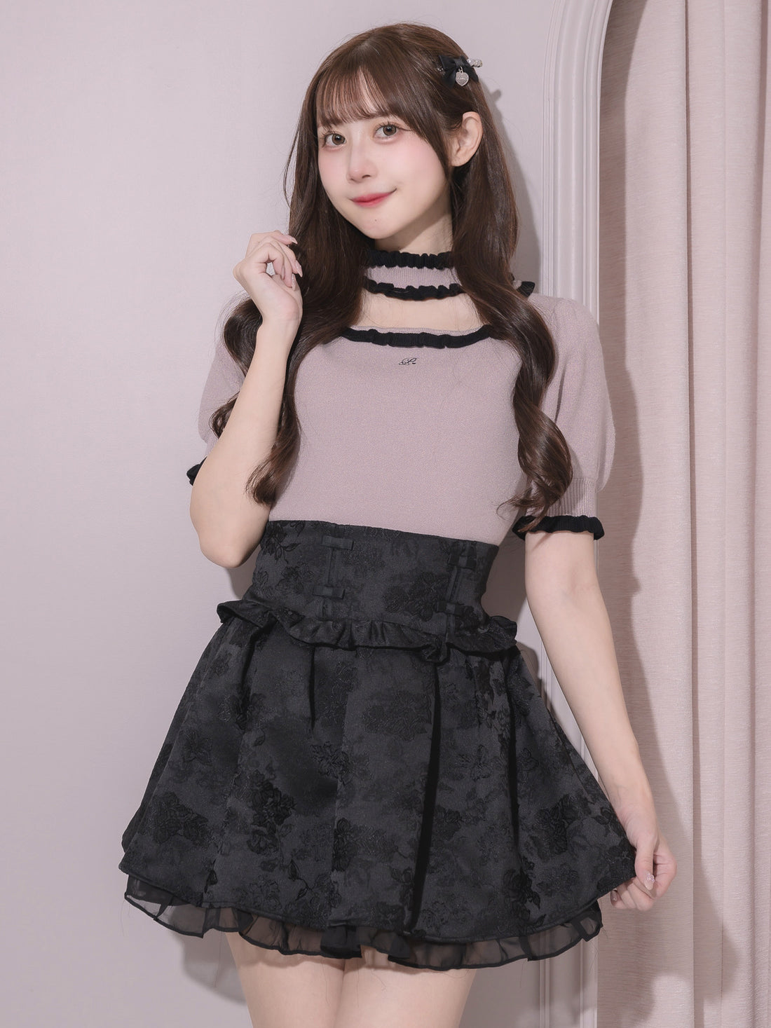 モデル身長:159cm/着用カラー:ピンク