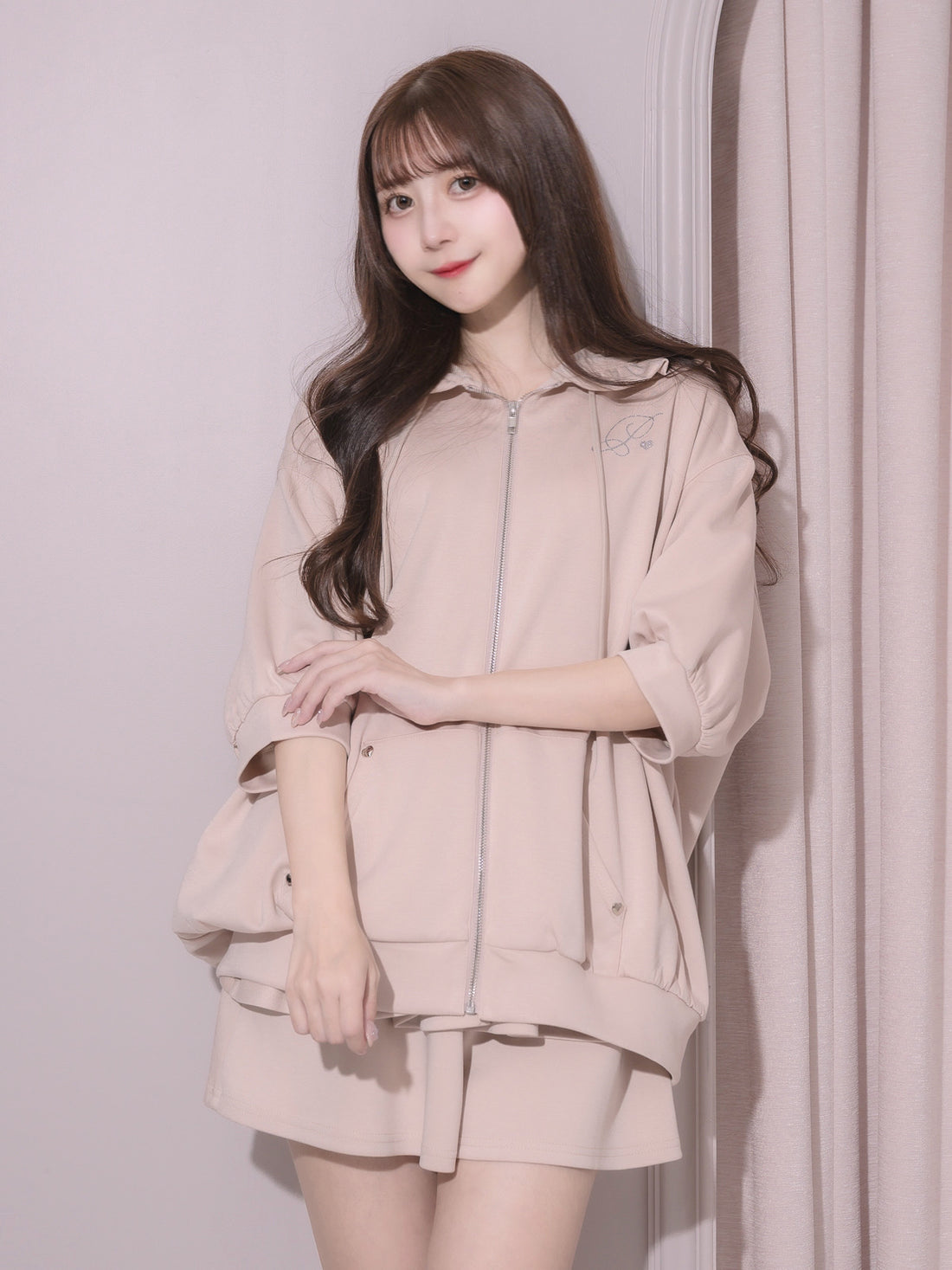 モデル身長:159cm/着用カラー:ピンク