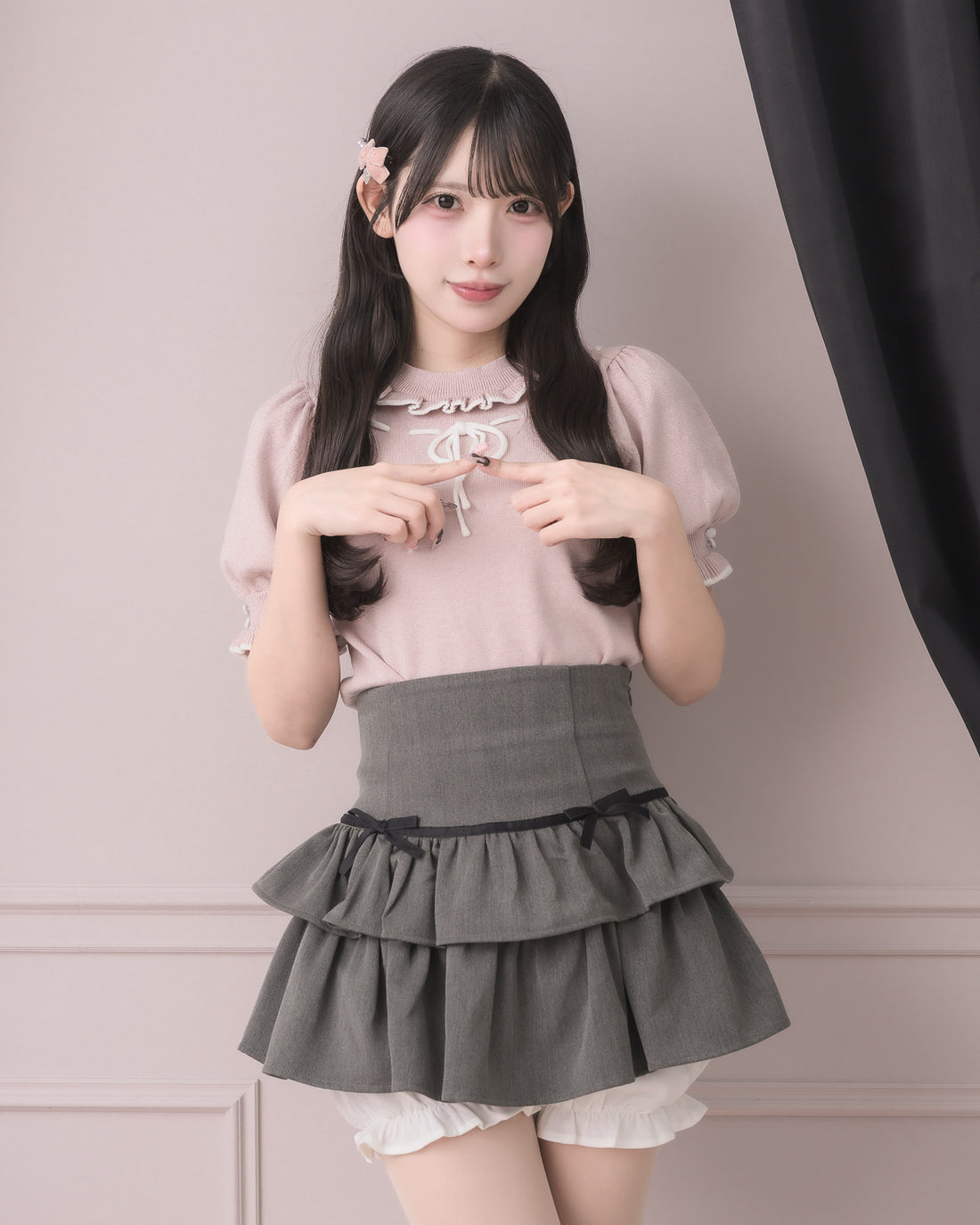 モデル身長:152cm/着用カラー:ピンク