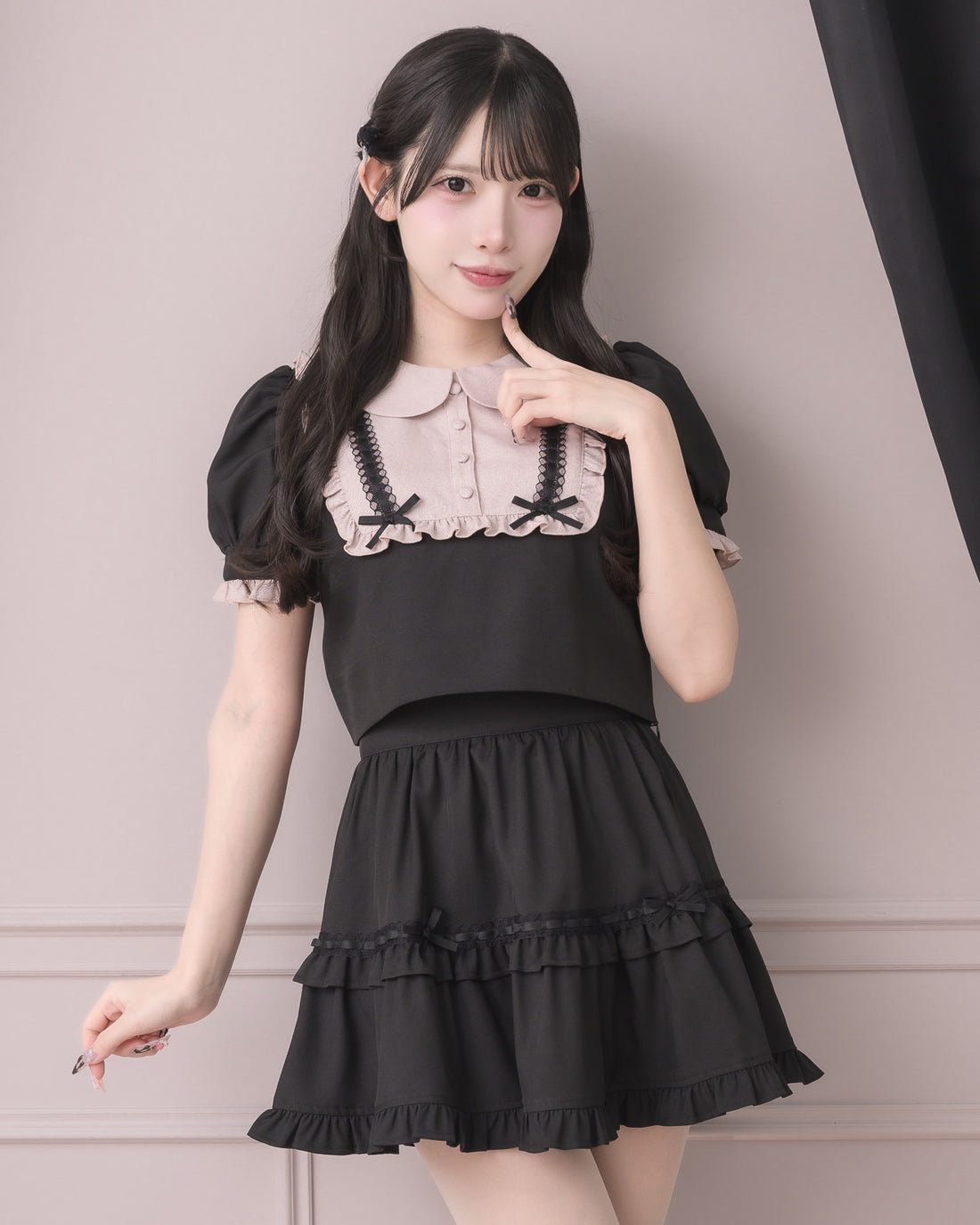モデル身長:152cm/着用カラー:ブラック