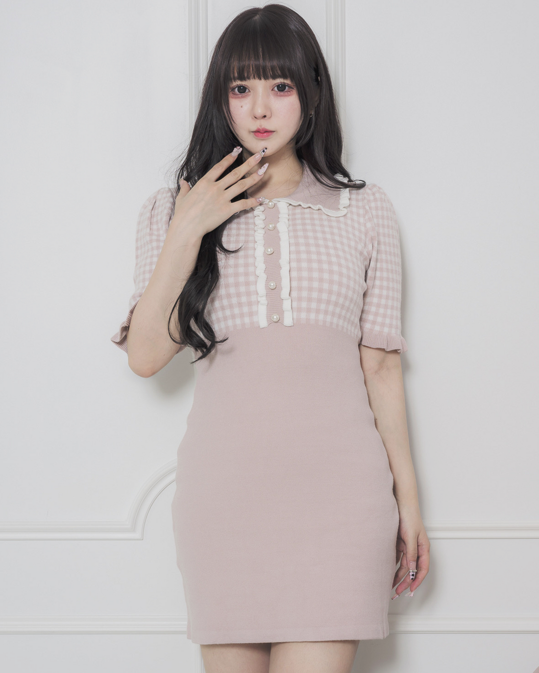 モデル身長:157cm/着用カラー:ピンク