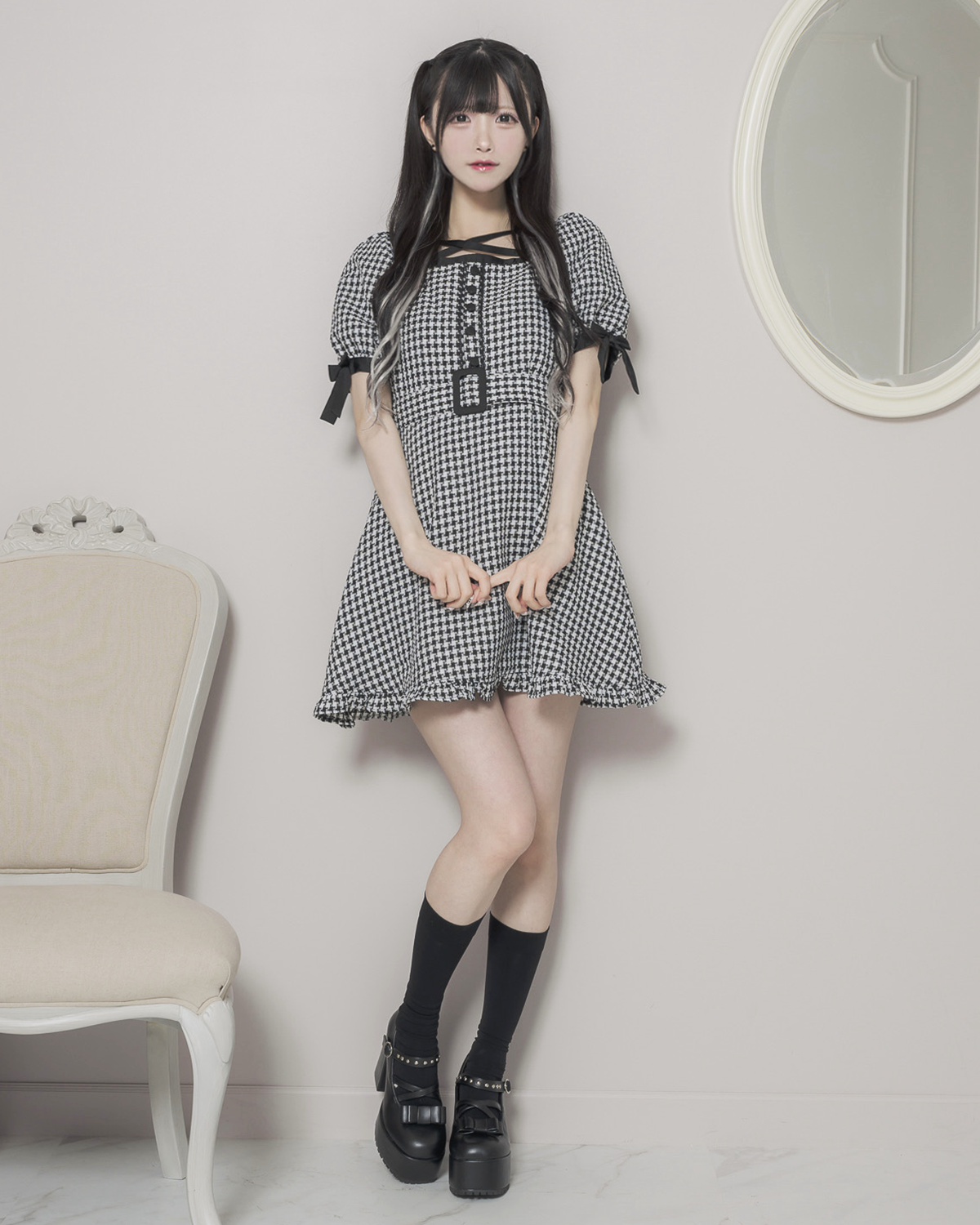 モデル身長:161cm/着用カラー:ホワイトミックス