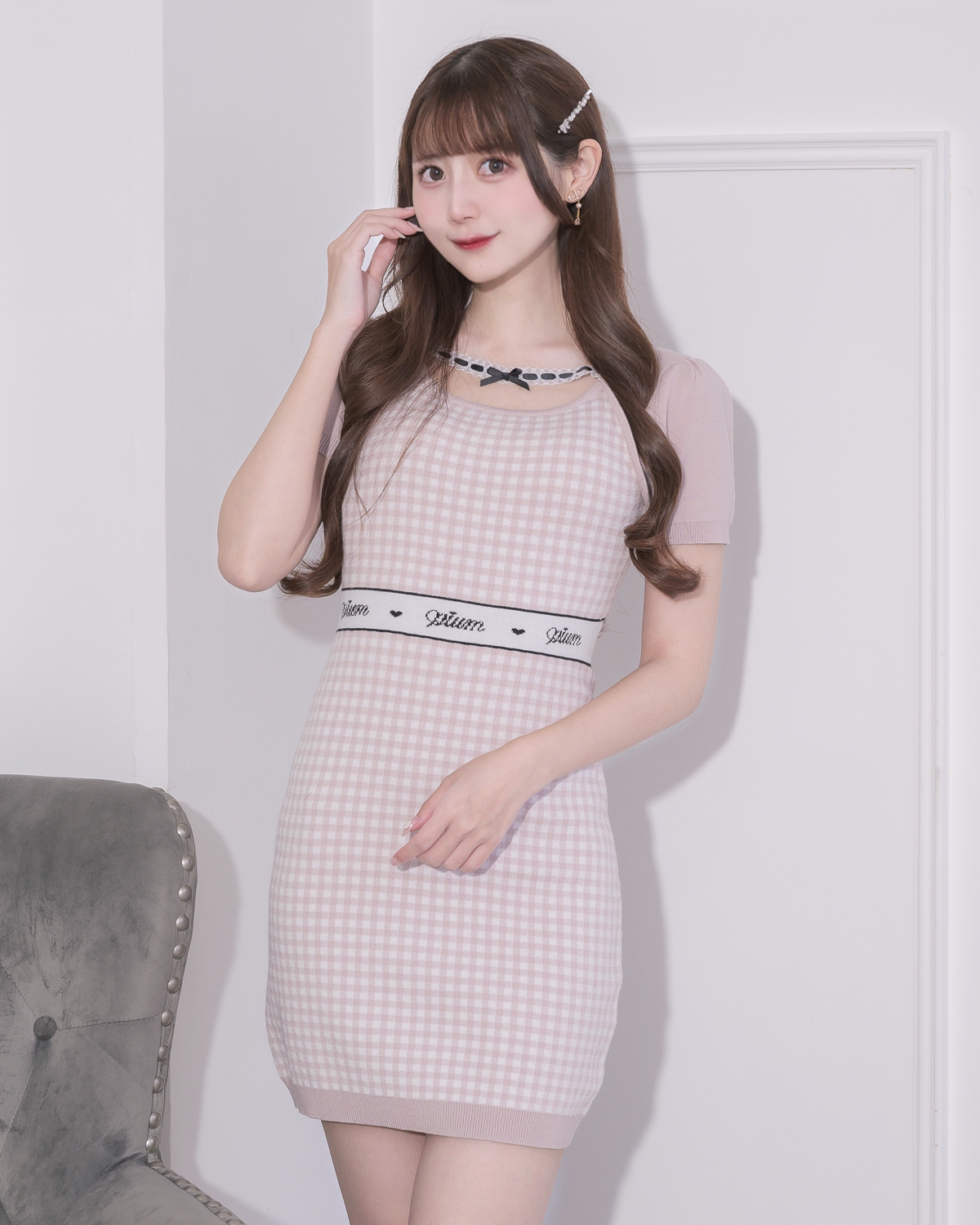 モデル身長:159cm/着用カラー:ピンク