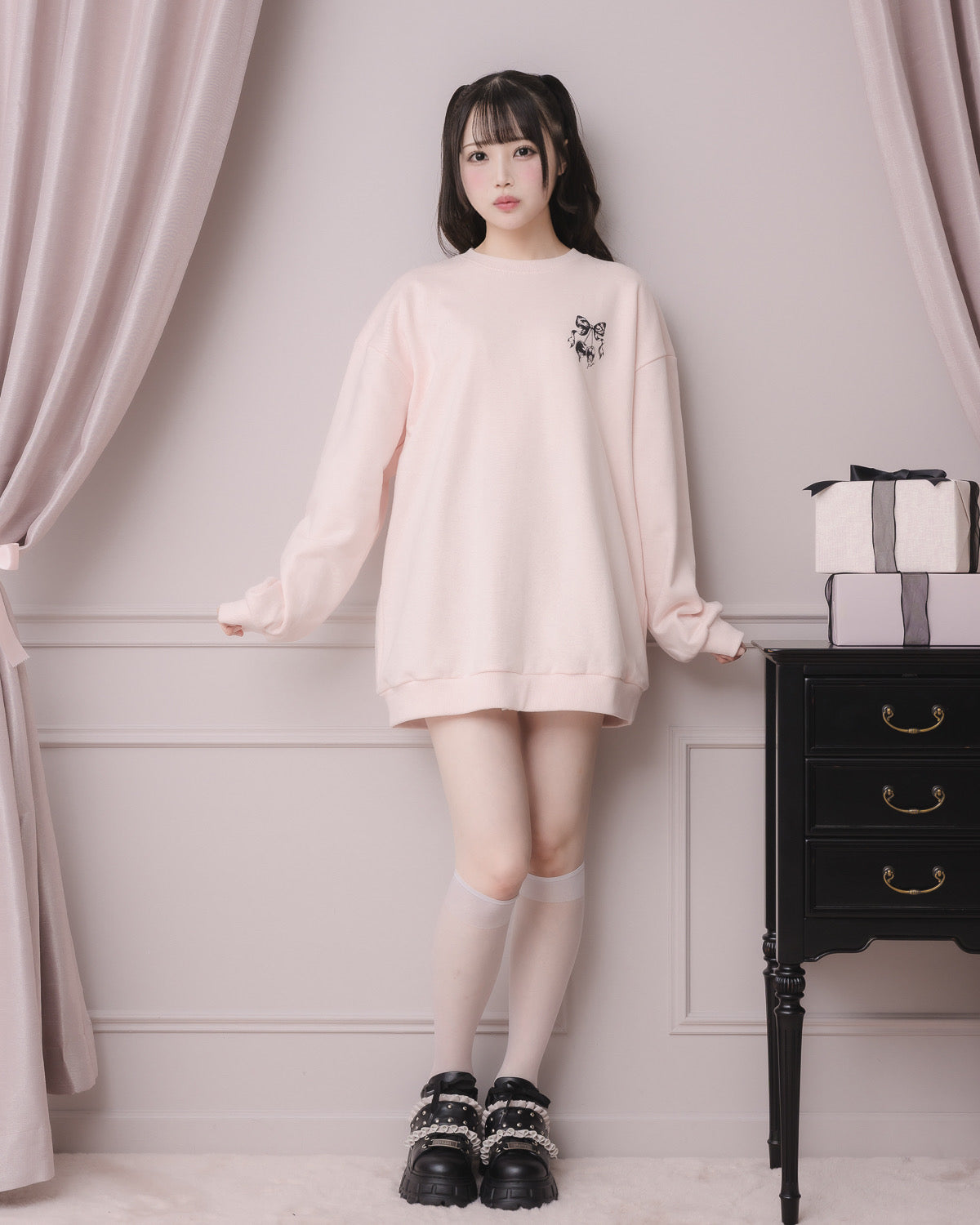 モデル身長:158cm/着用カラー:ピンク