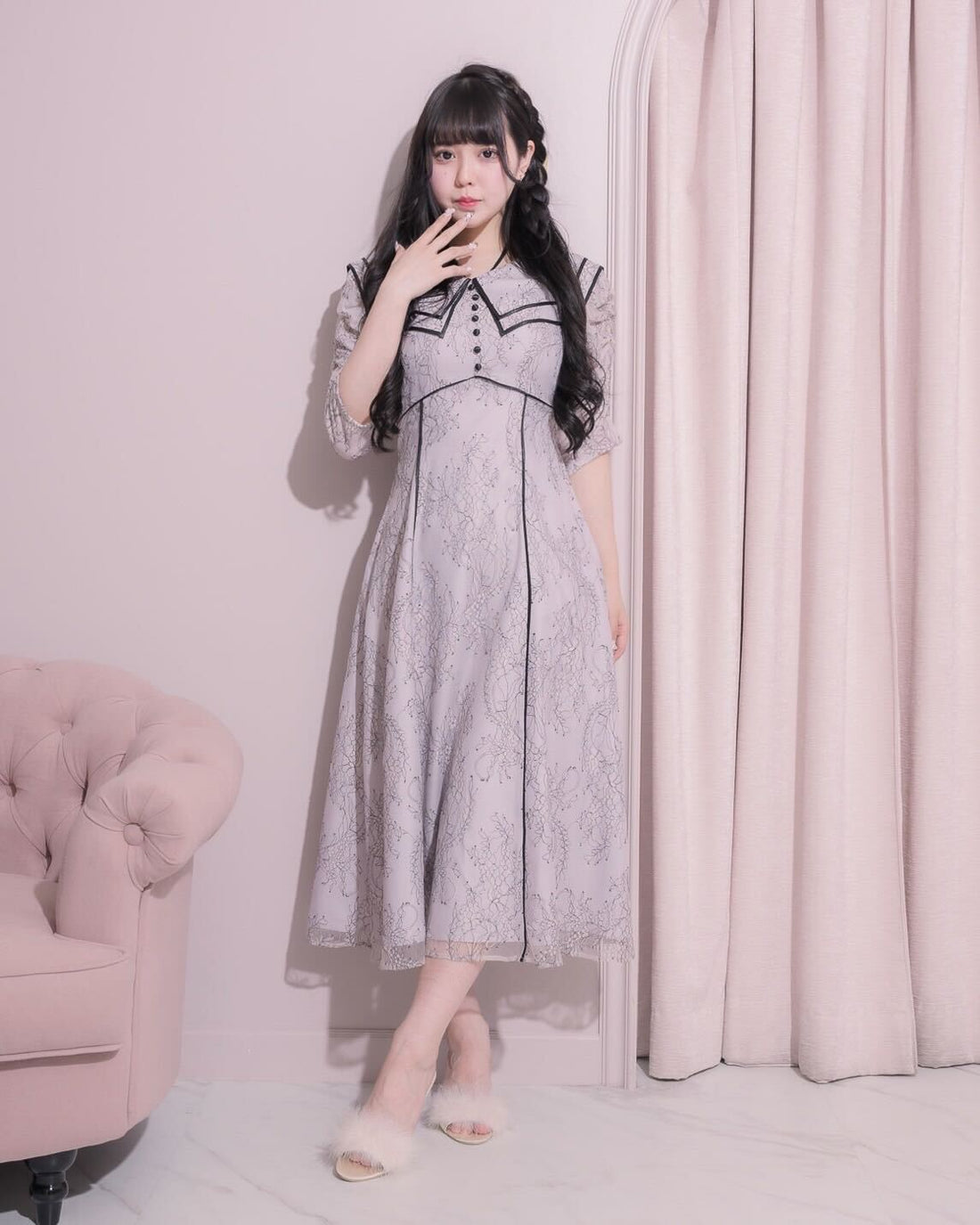 モデル身長:157cm/着用カラー:ピンク