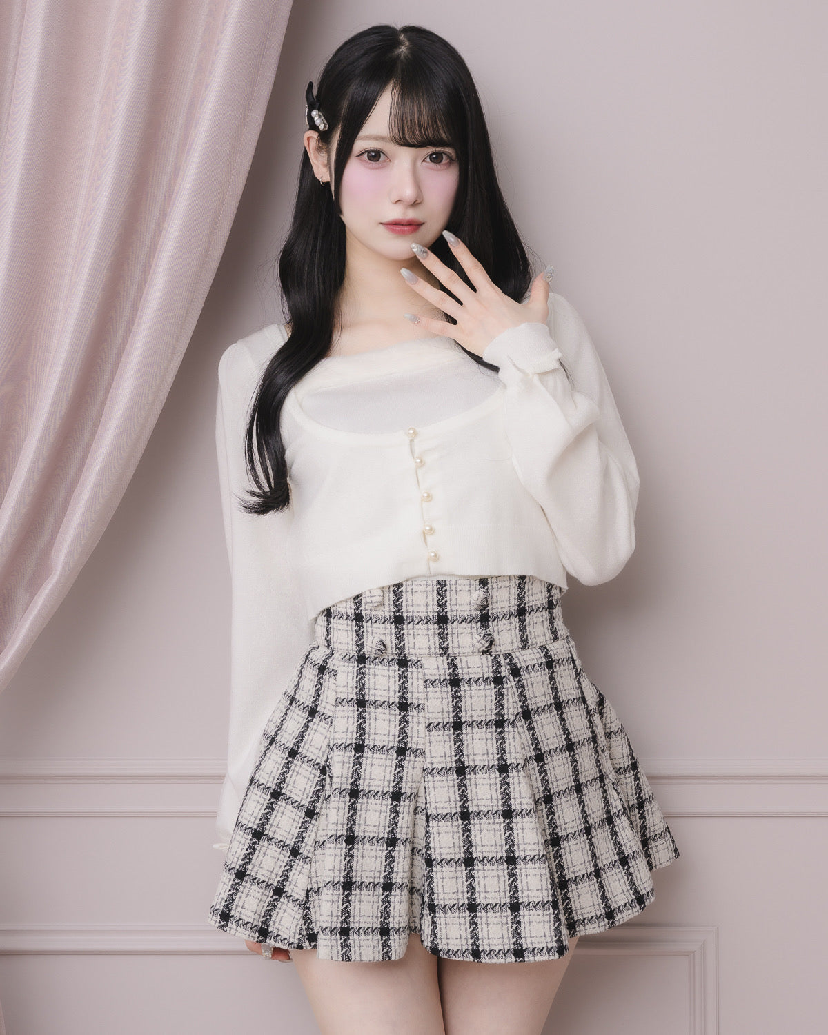 モデル身長:155cm/着用カラー:ホワイト