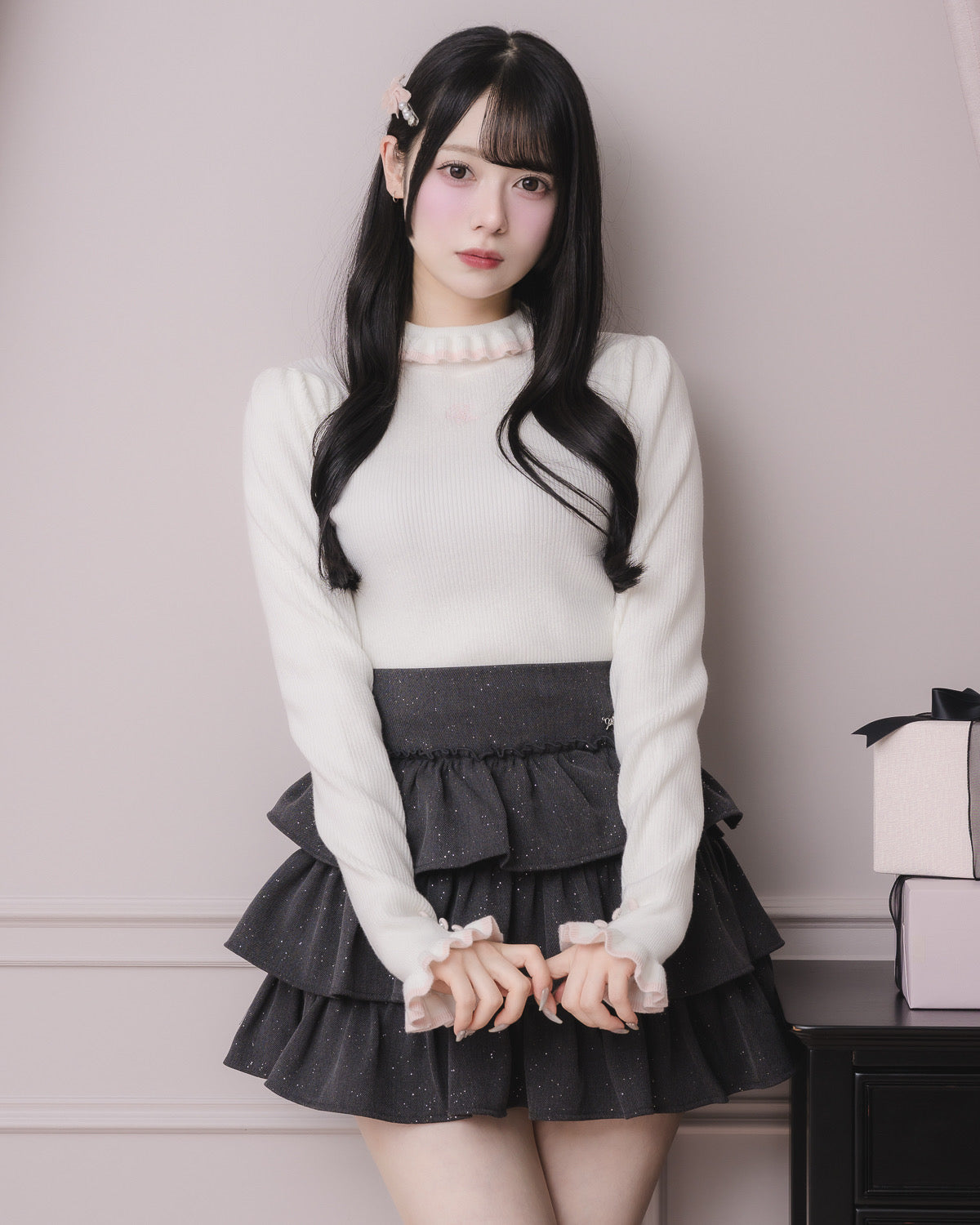 モデル身長:155cm/着用カラー:チャコール