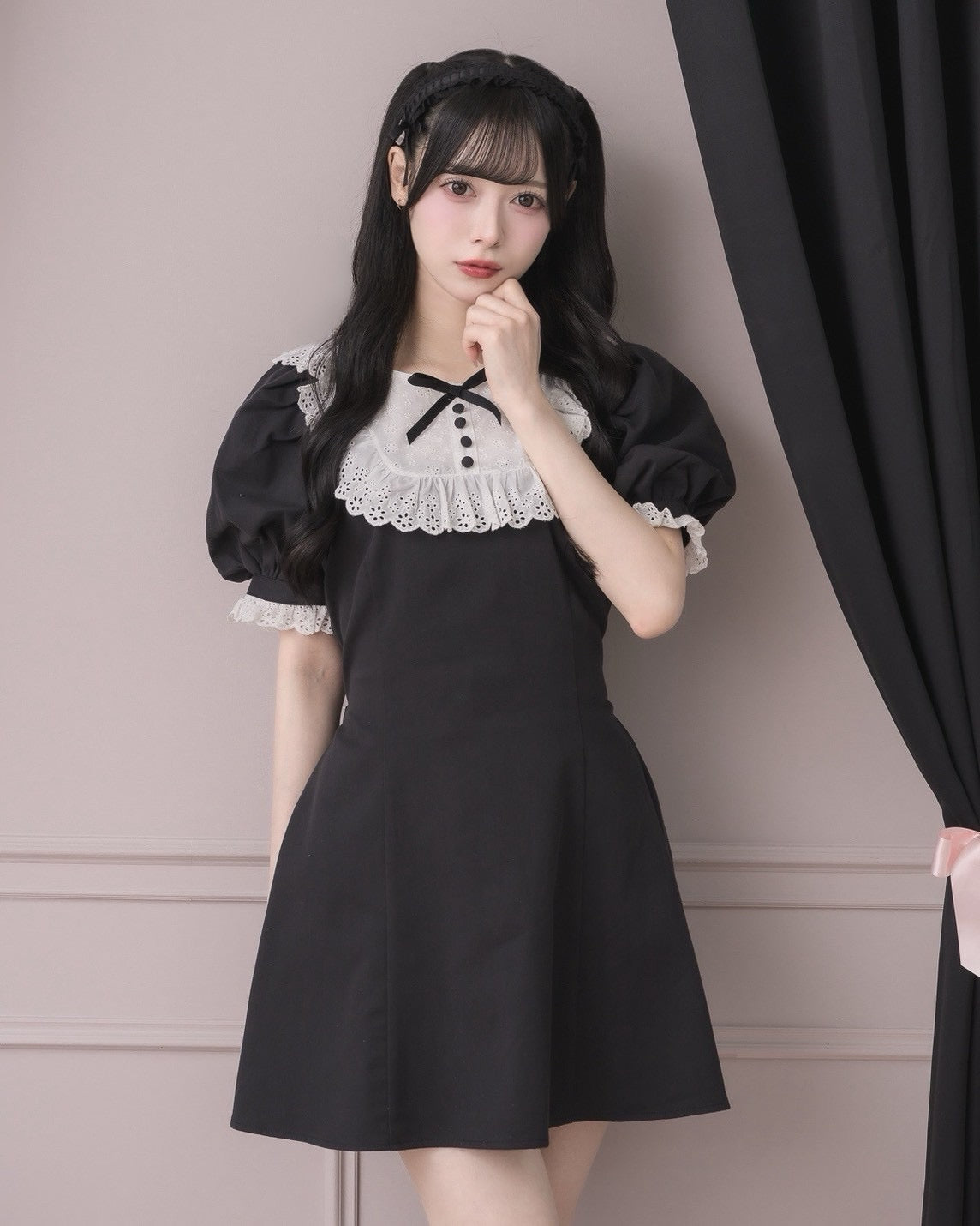 モデル身長:155cm/着用カラー:ブラック