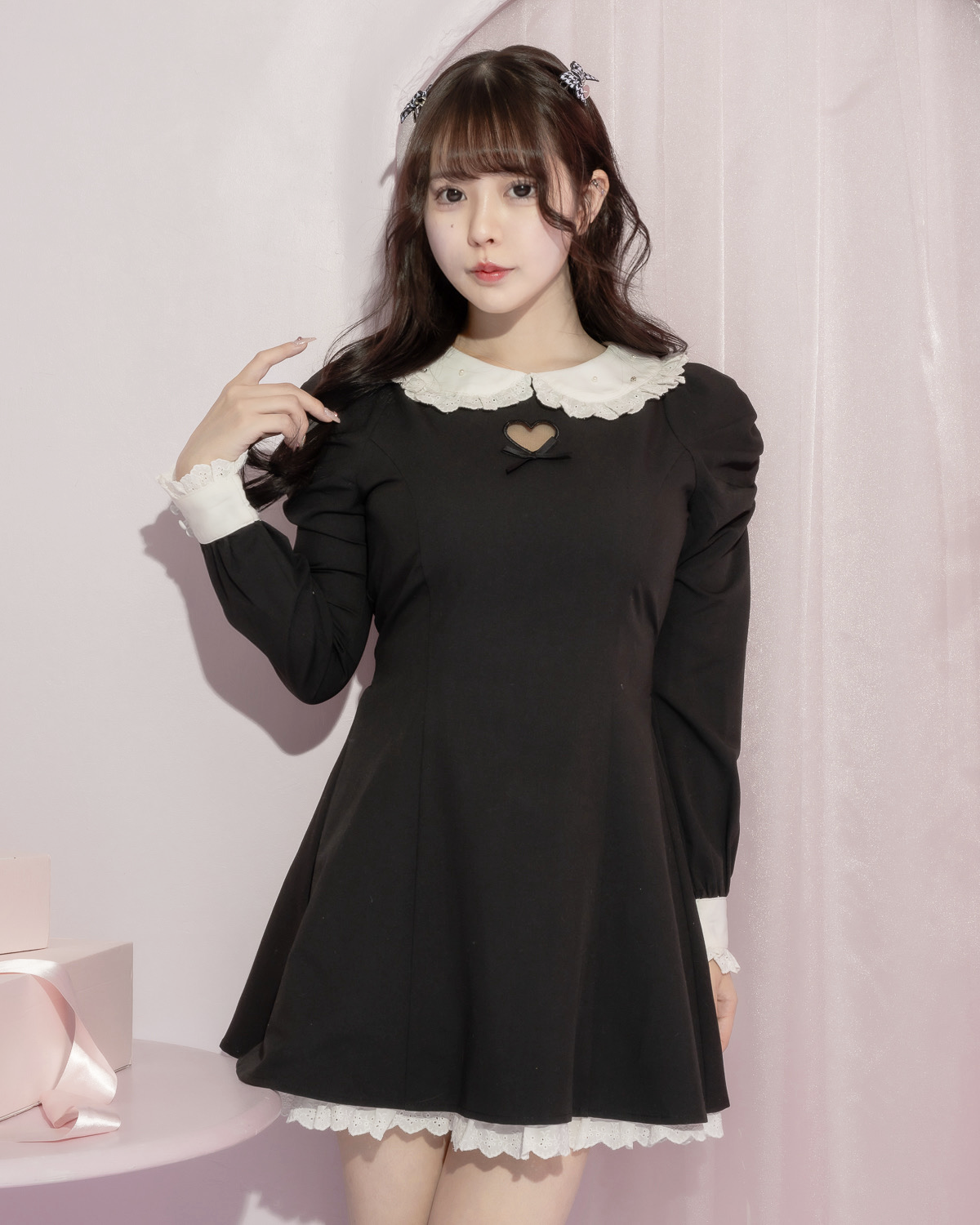 モデル身長:157cm/着用カラー:ブラック