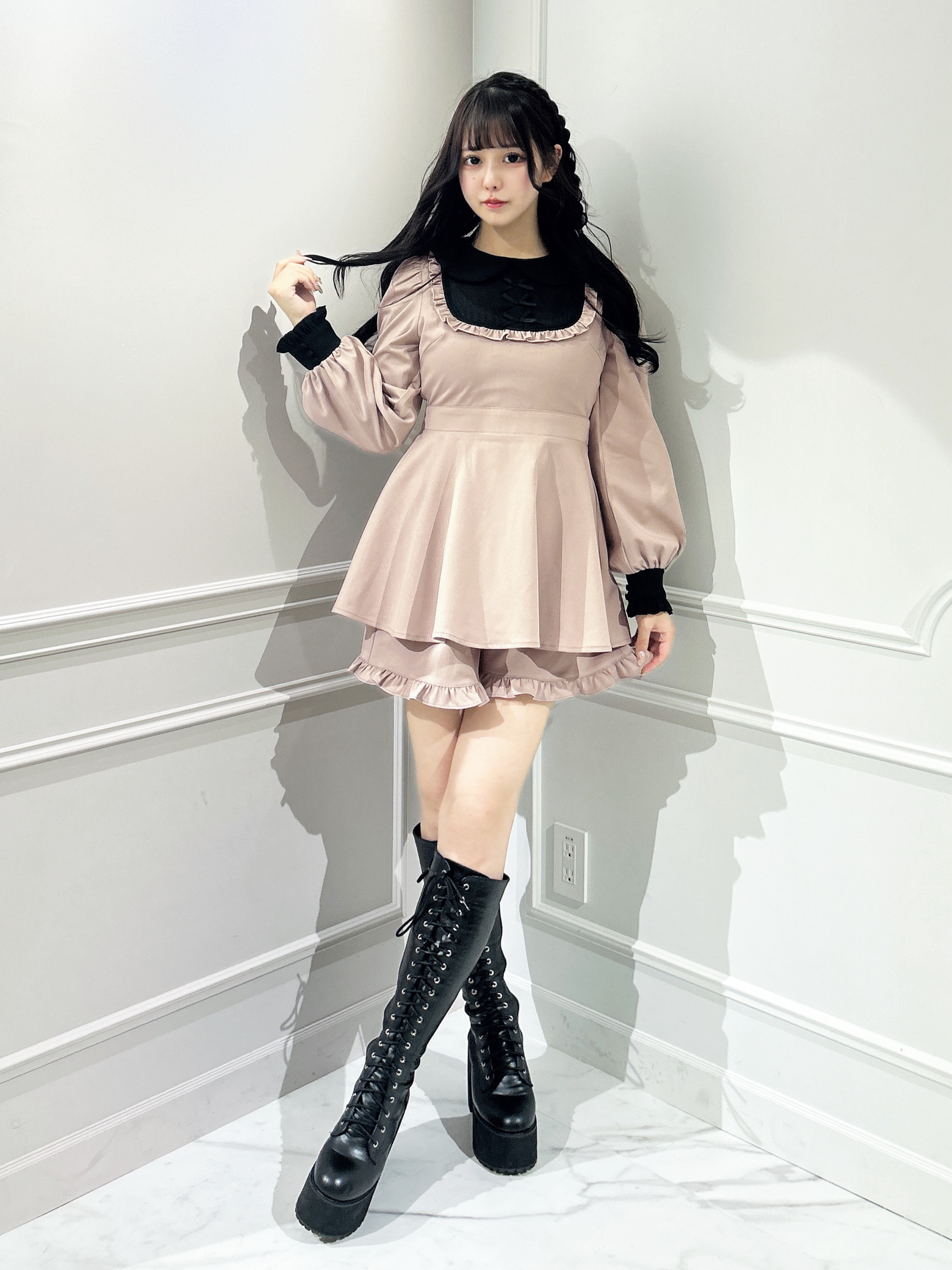 モデル身長:157cm/着用カラー:ピンク