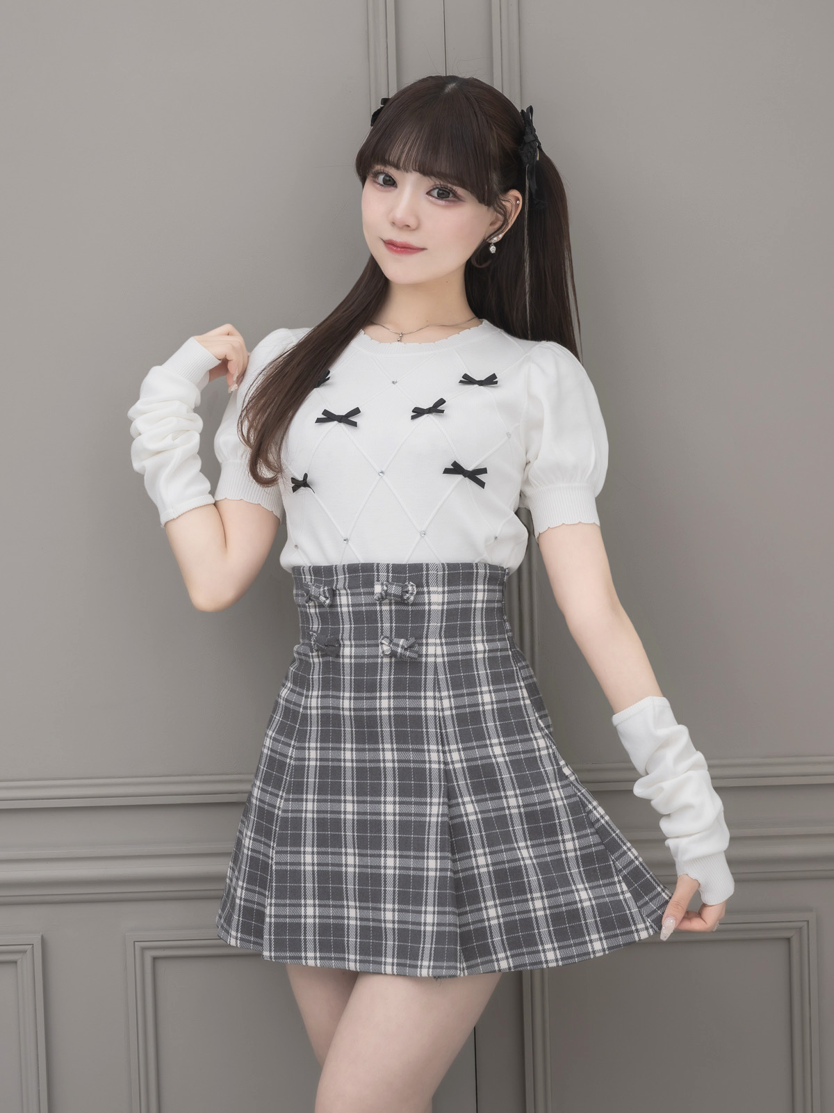 モデル身長:163cm/着用カラー:ホワイト
