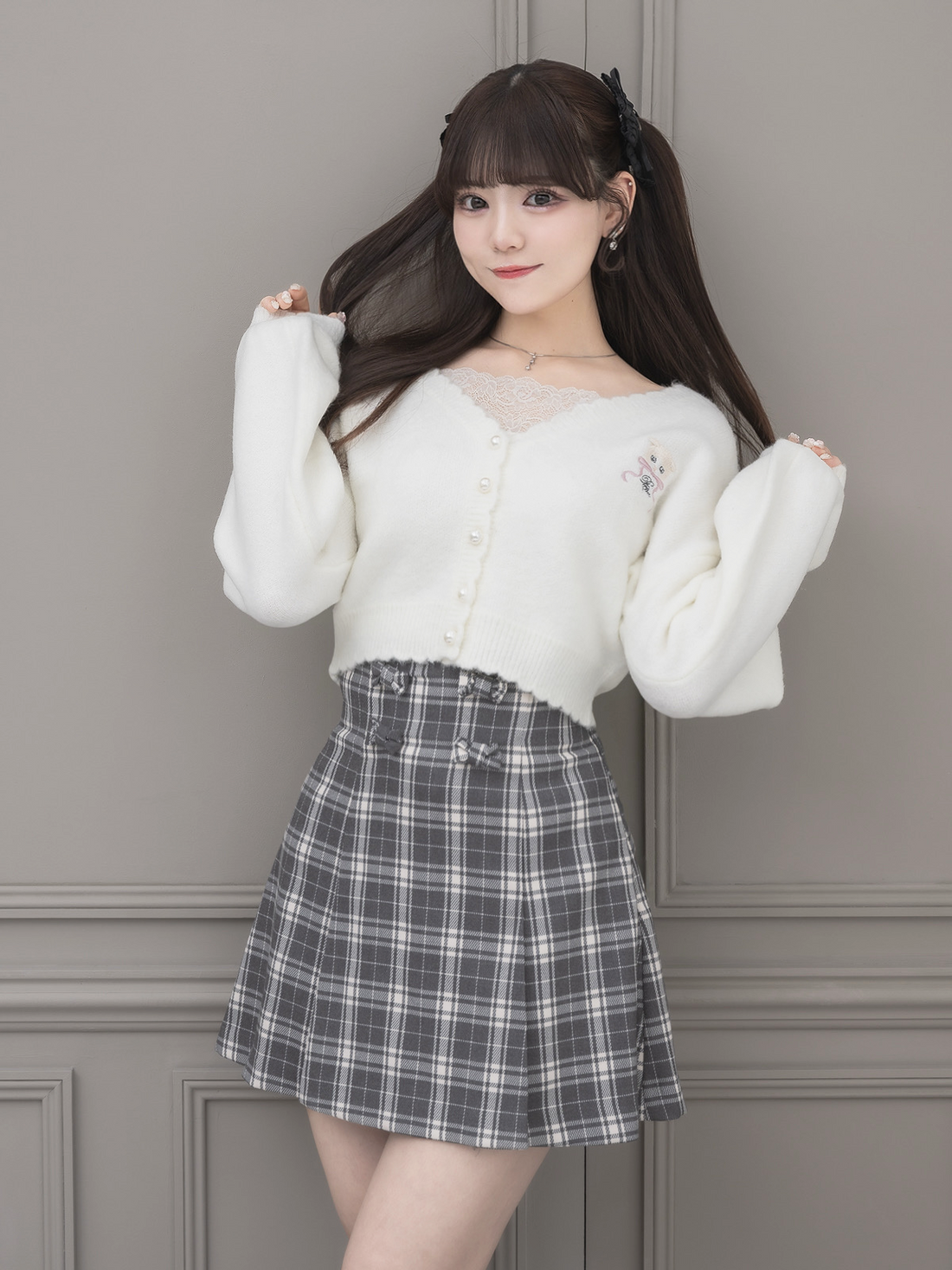 モデル身長:163cm/着用カラー:ホワイト