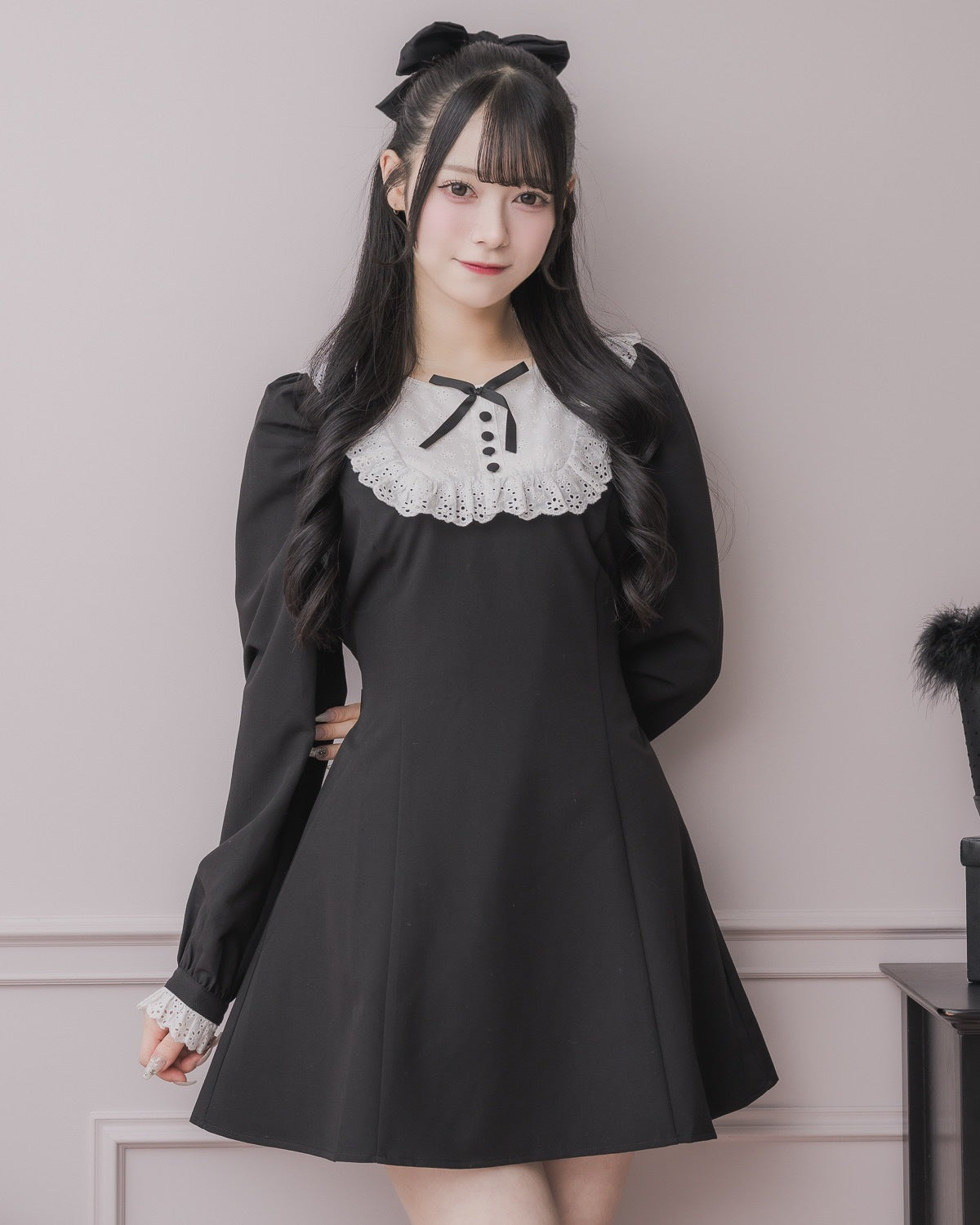 モデル身長:155cm/着用カラー:ブラック