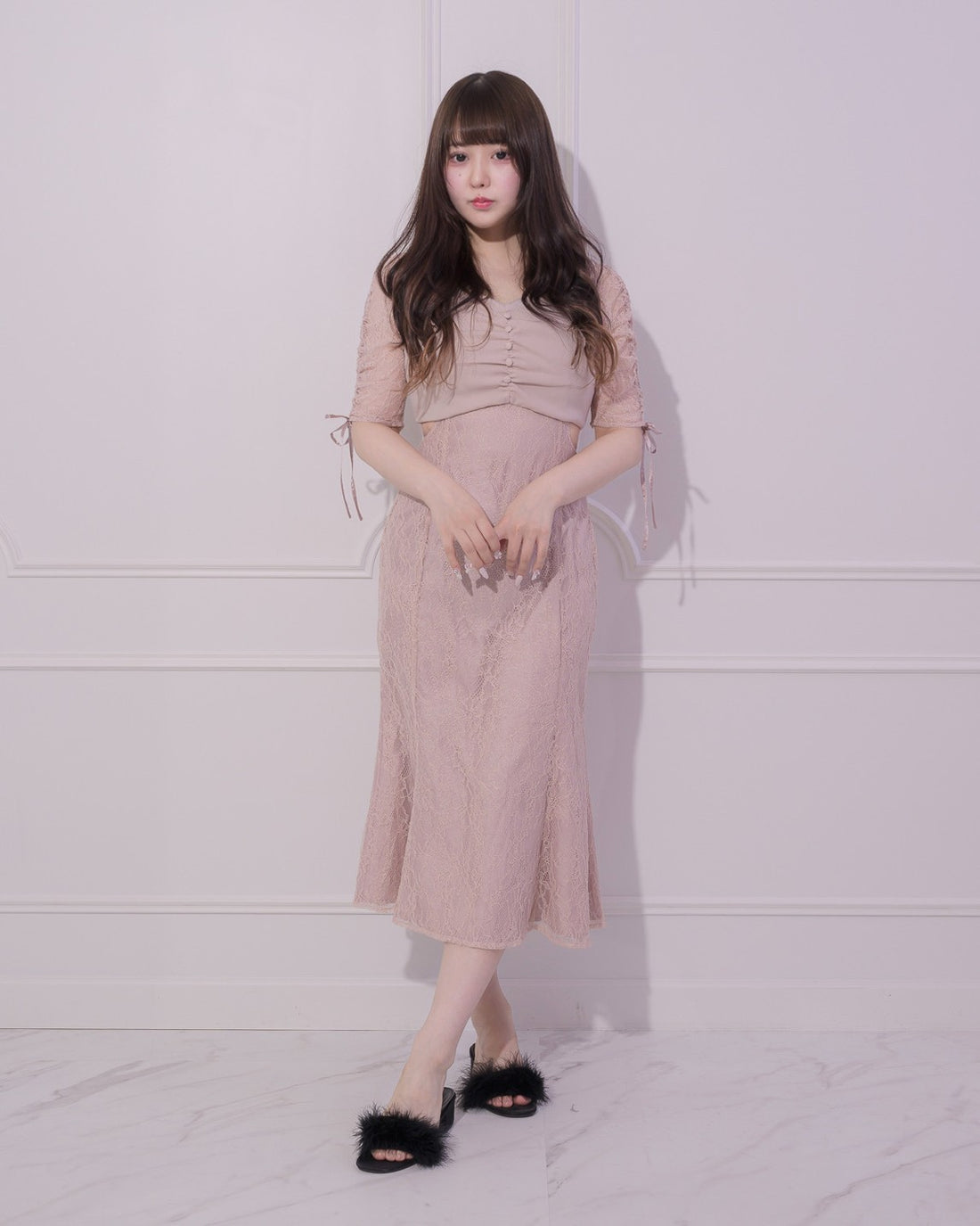 モデル身長:157cm/着用カラー:ピンク