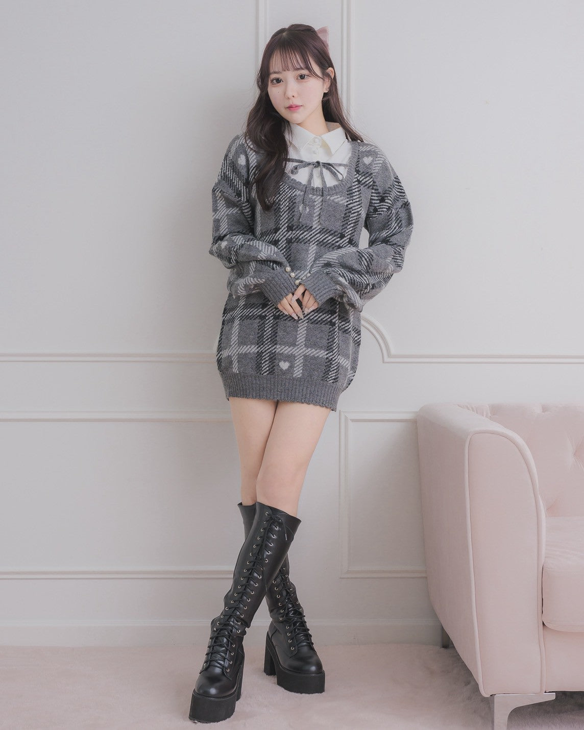 モデル身長:157cm/着用カラー:チャコール